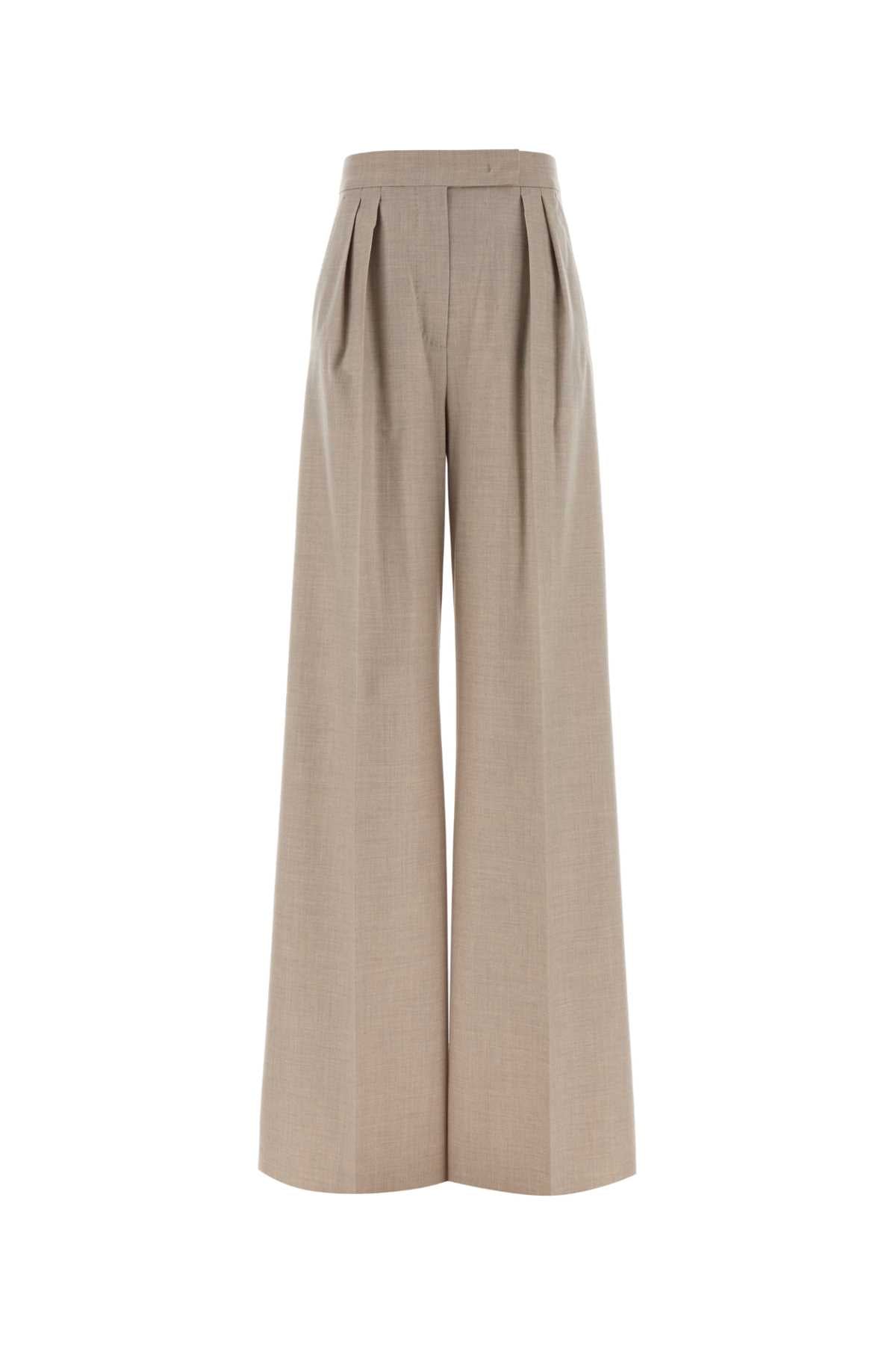 Max Mara Women Sand Stretch Cashmere Zulia Wide-Leg Pant MAX MARA