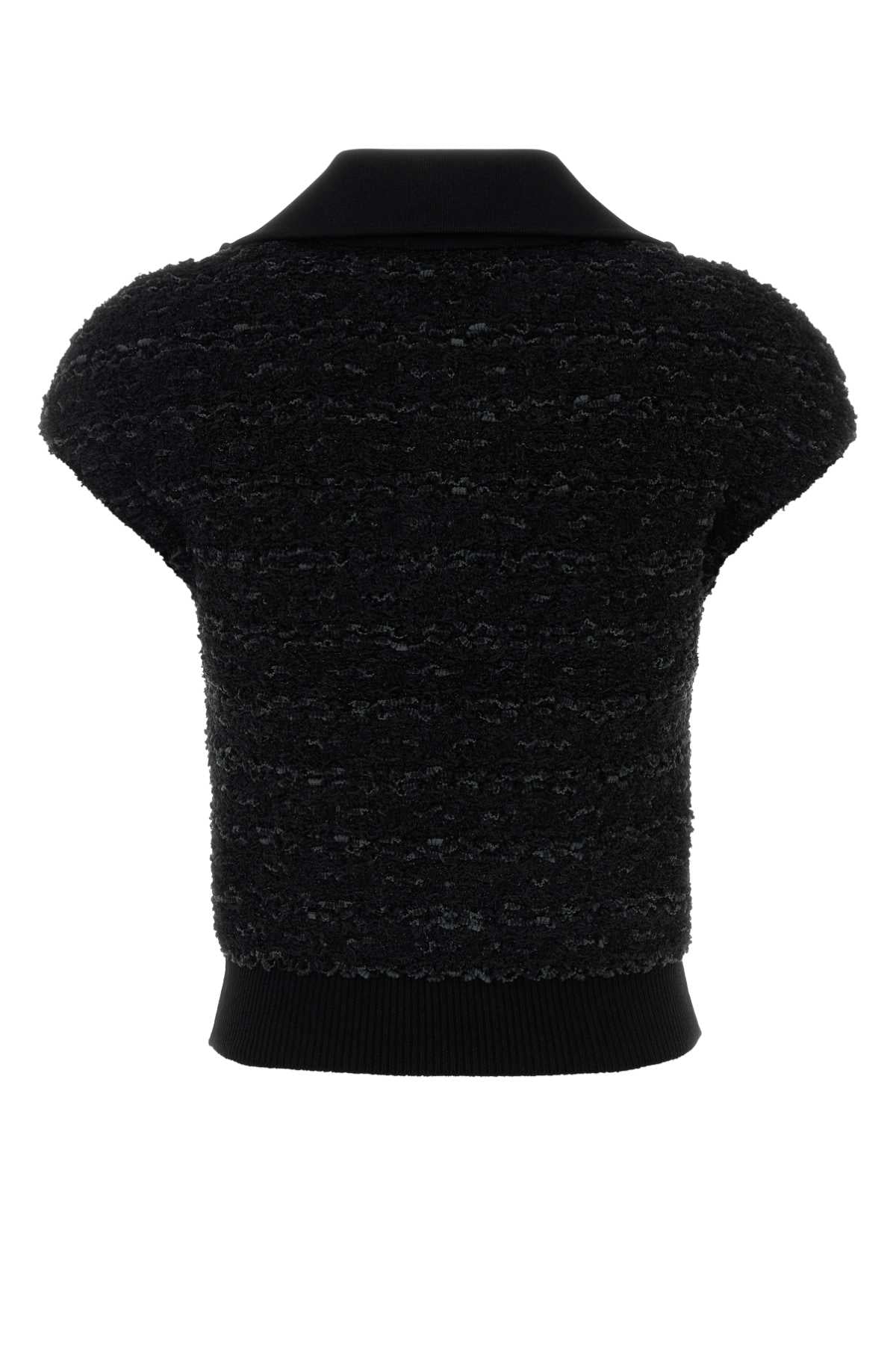 Balmain Women Melange Black Boucle Vest BALMAIN
