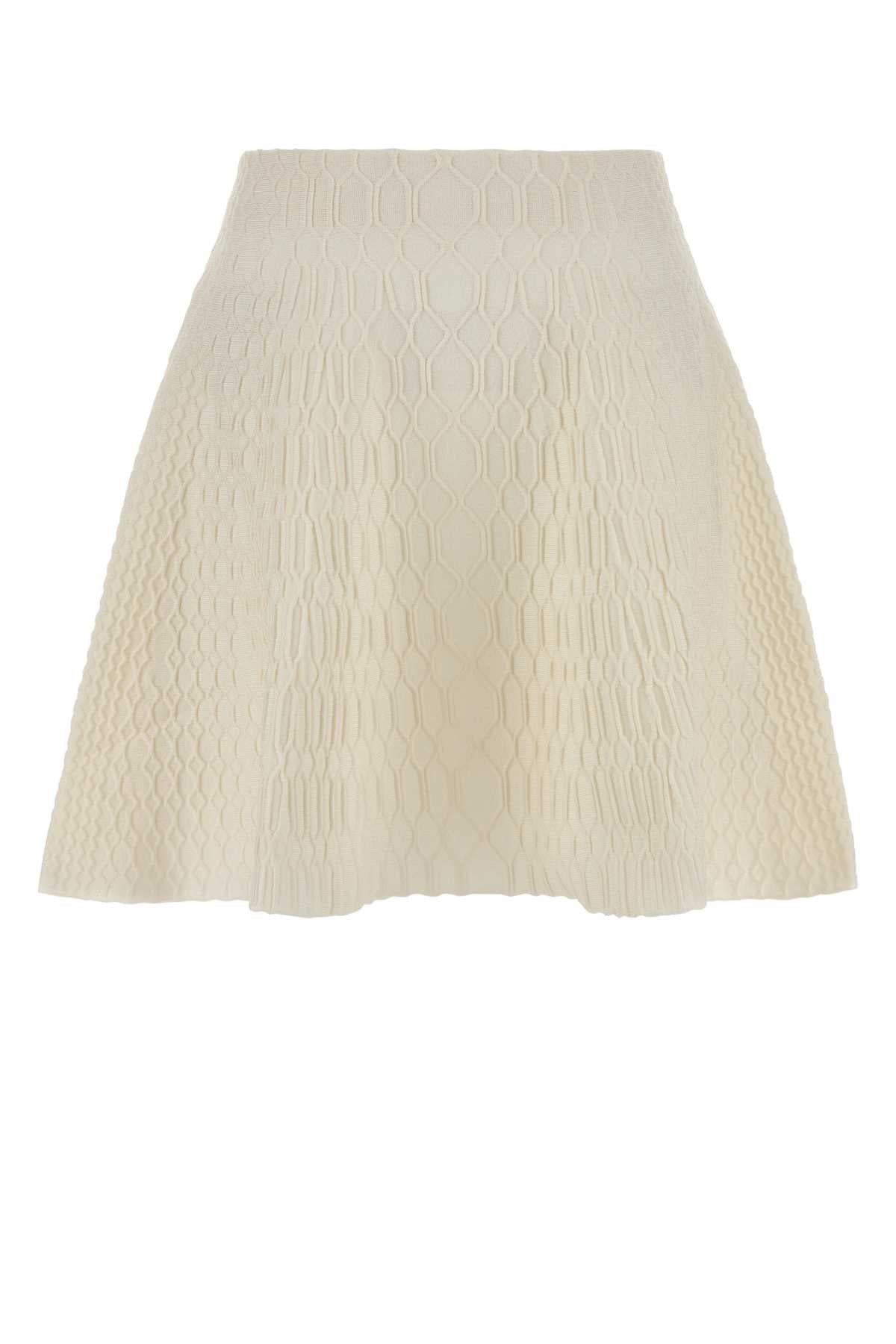Balmain Women Ivory Knit Skirt BALMAIN