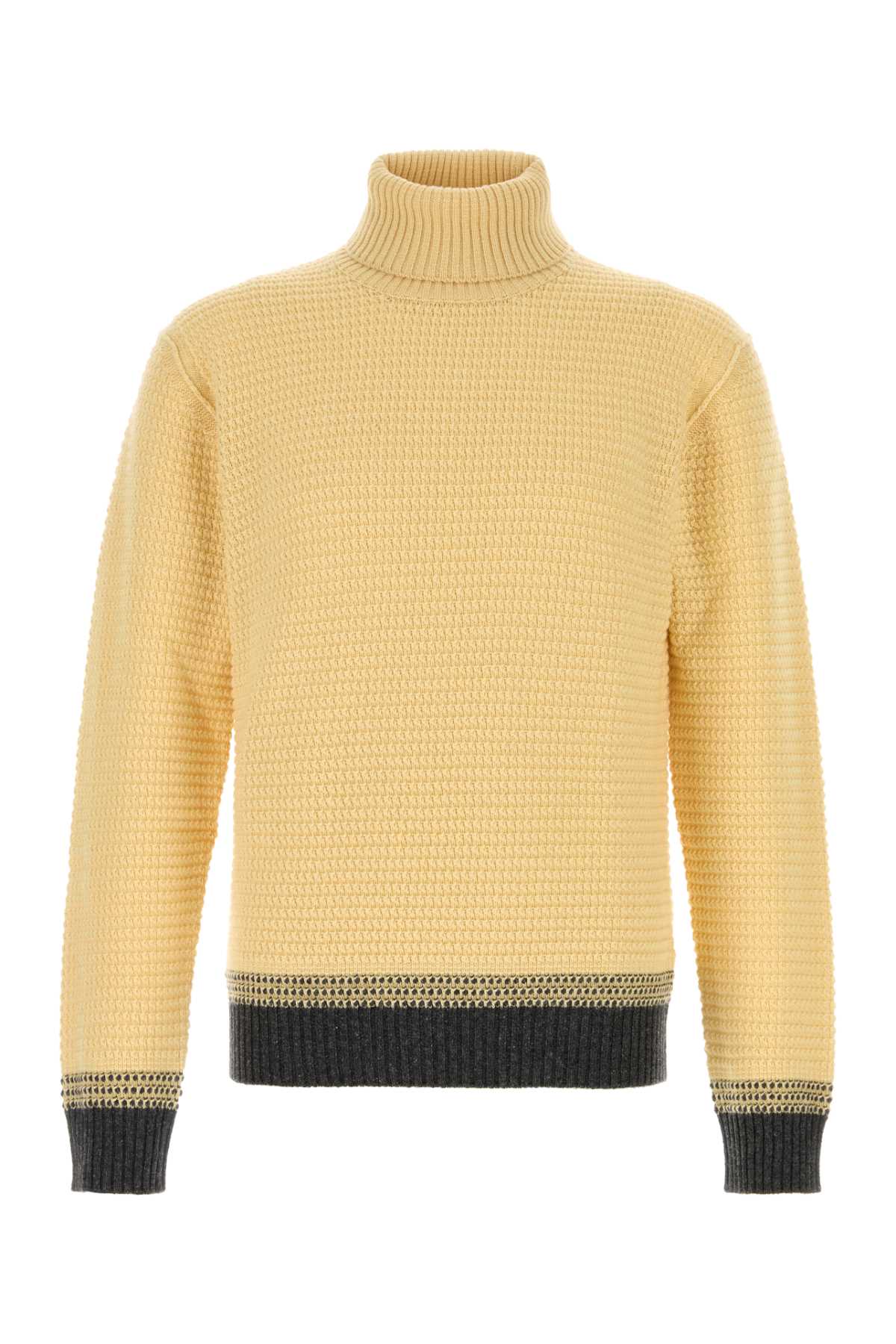 Zegna Men Yellow Cashmere Sweater ZEGNA