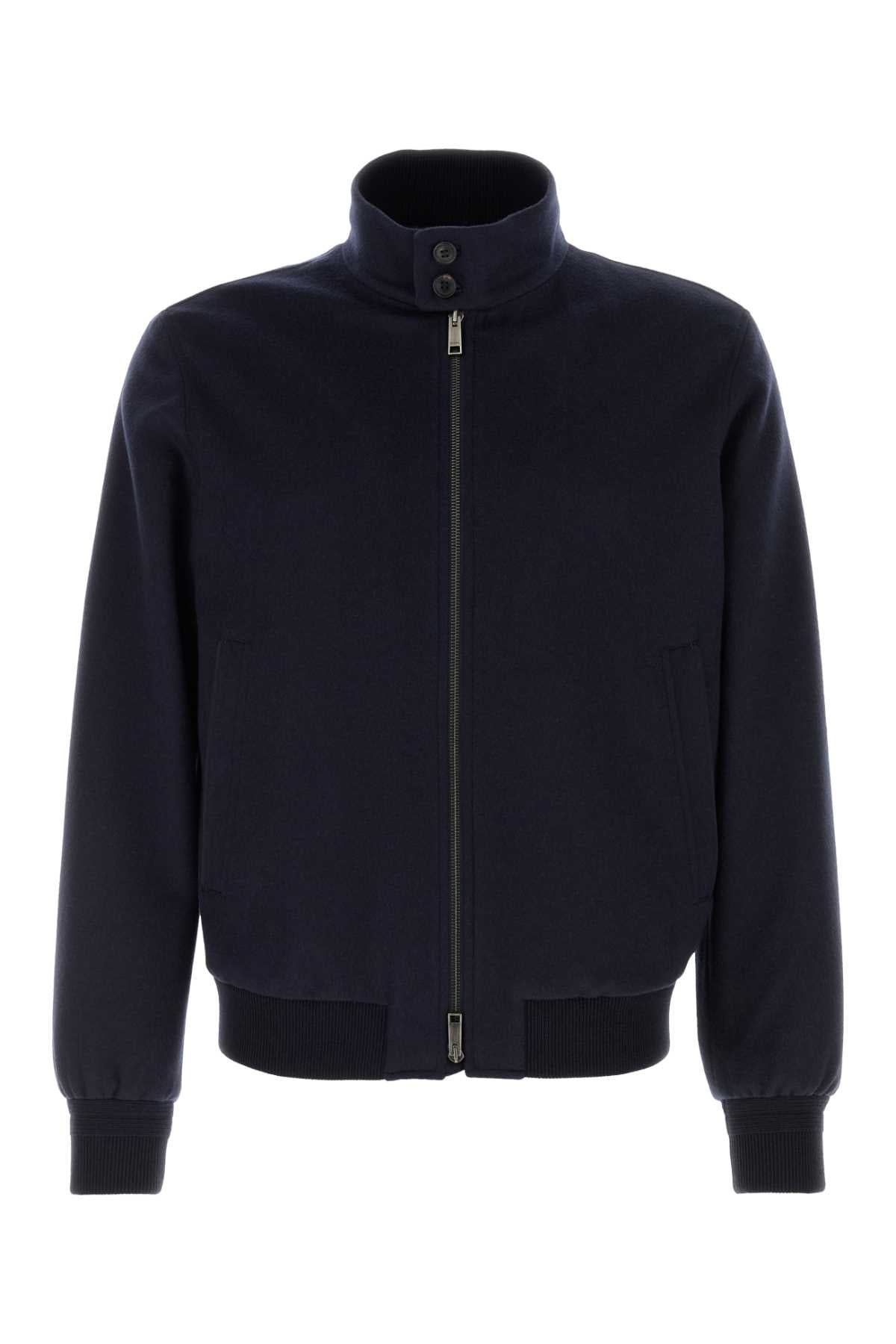 Zegna Men Dark Blue Cashmere Jacket ZEGNA