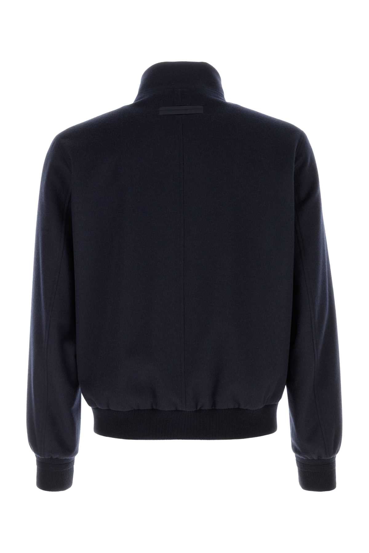 Zegna Men Dark Blue Cashmere Jacket ZEGNA