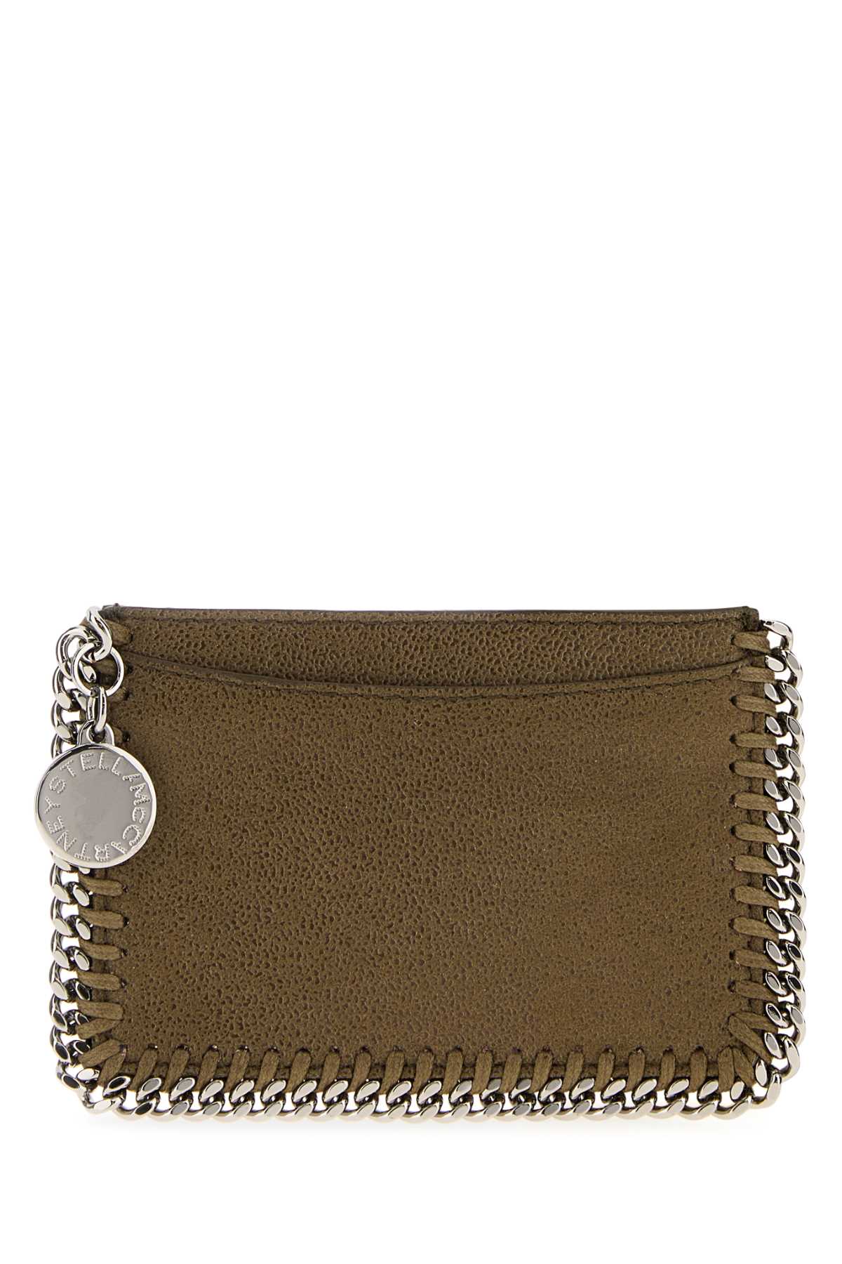 Stella Mccartney Women Olive Green Shaggy Deer Falabella Card Holder STELLA MCCARTNEY