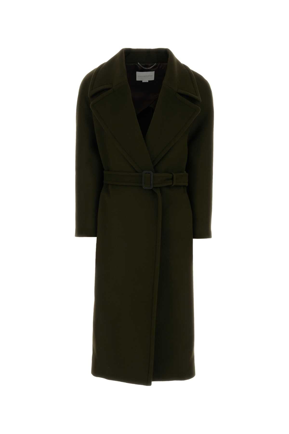 Stella Mccartney Women Bottle Green Wool Coat STELLA MCCARTNEY