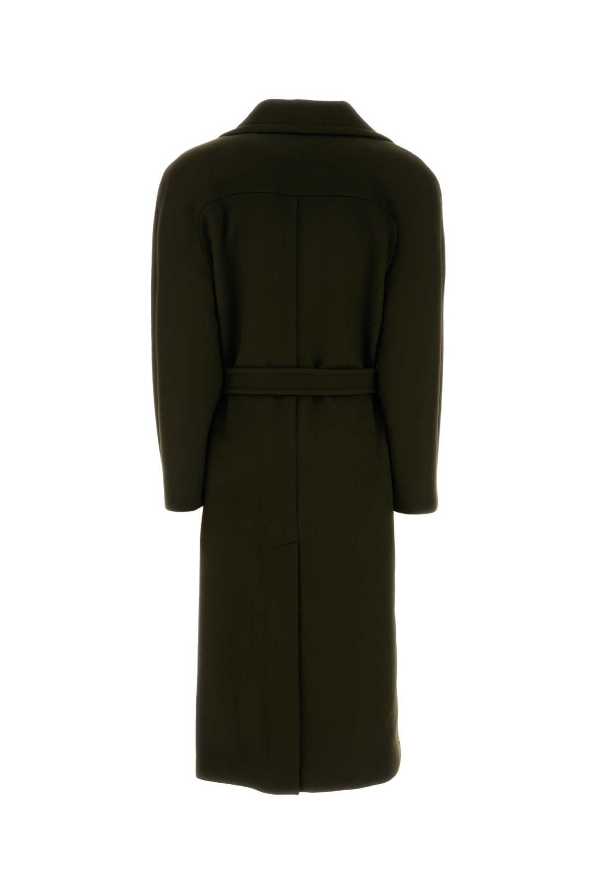 Stella Mccartney Women Bottle Green Wool Coat STELLA MCCARTNEY