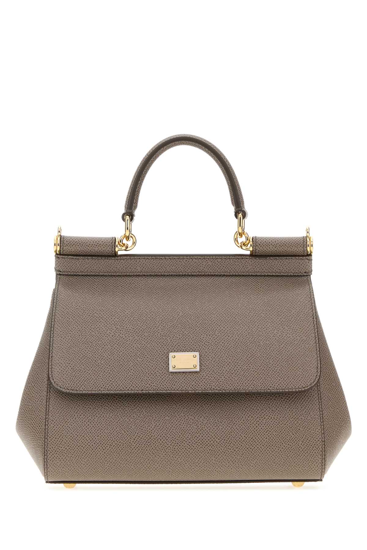 Dolce & Gabbana Women Grey Leather Medium Sicily Handbag DOLCE & GABBANA