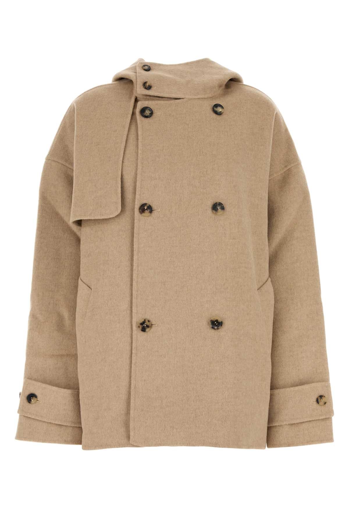 Jw Anderson Women Beige Wool Coat J.W. ANDERSON