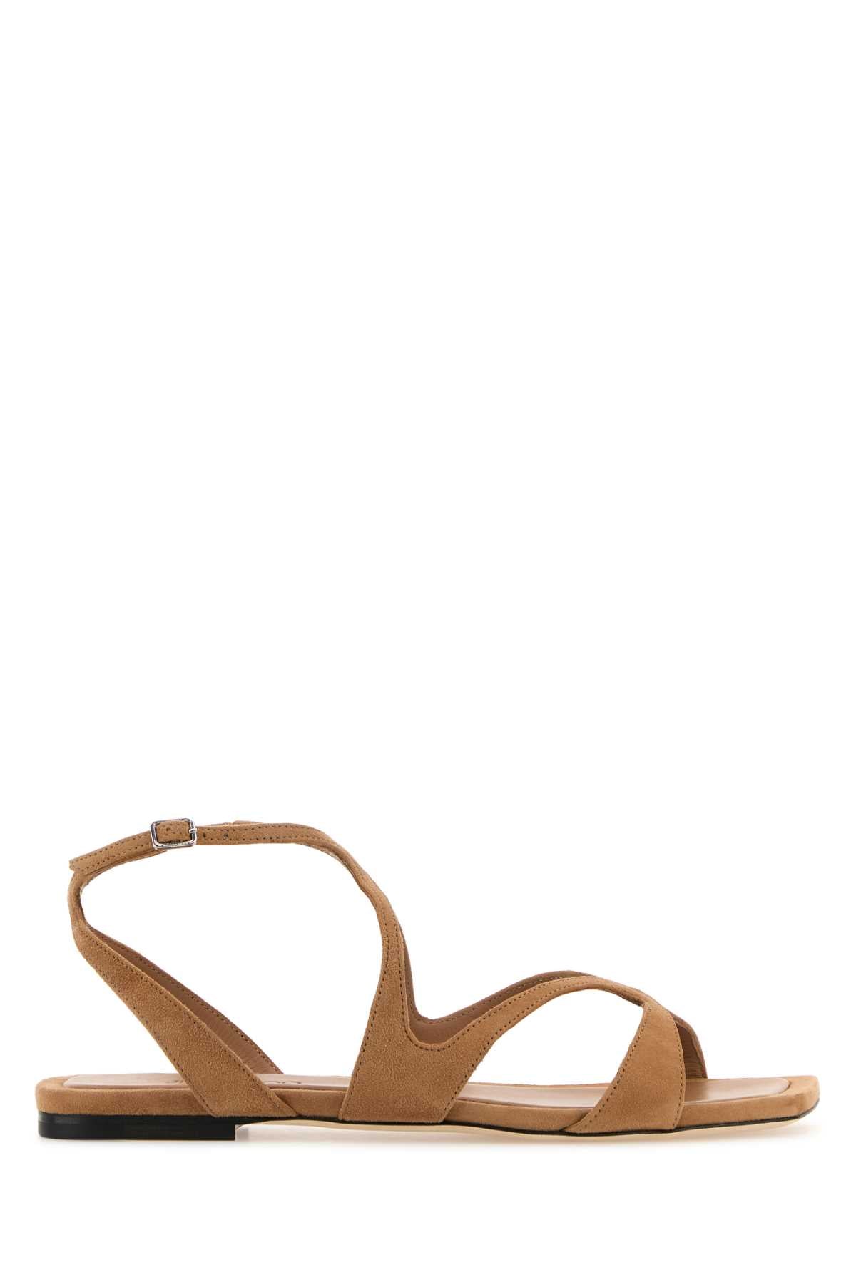 Jimmy Choo Women Camel Suede Ayla Sandals JIMMY CHOO