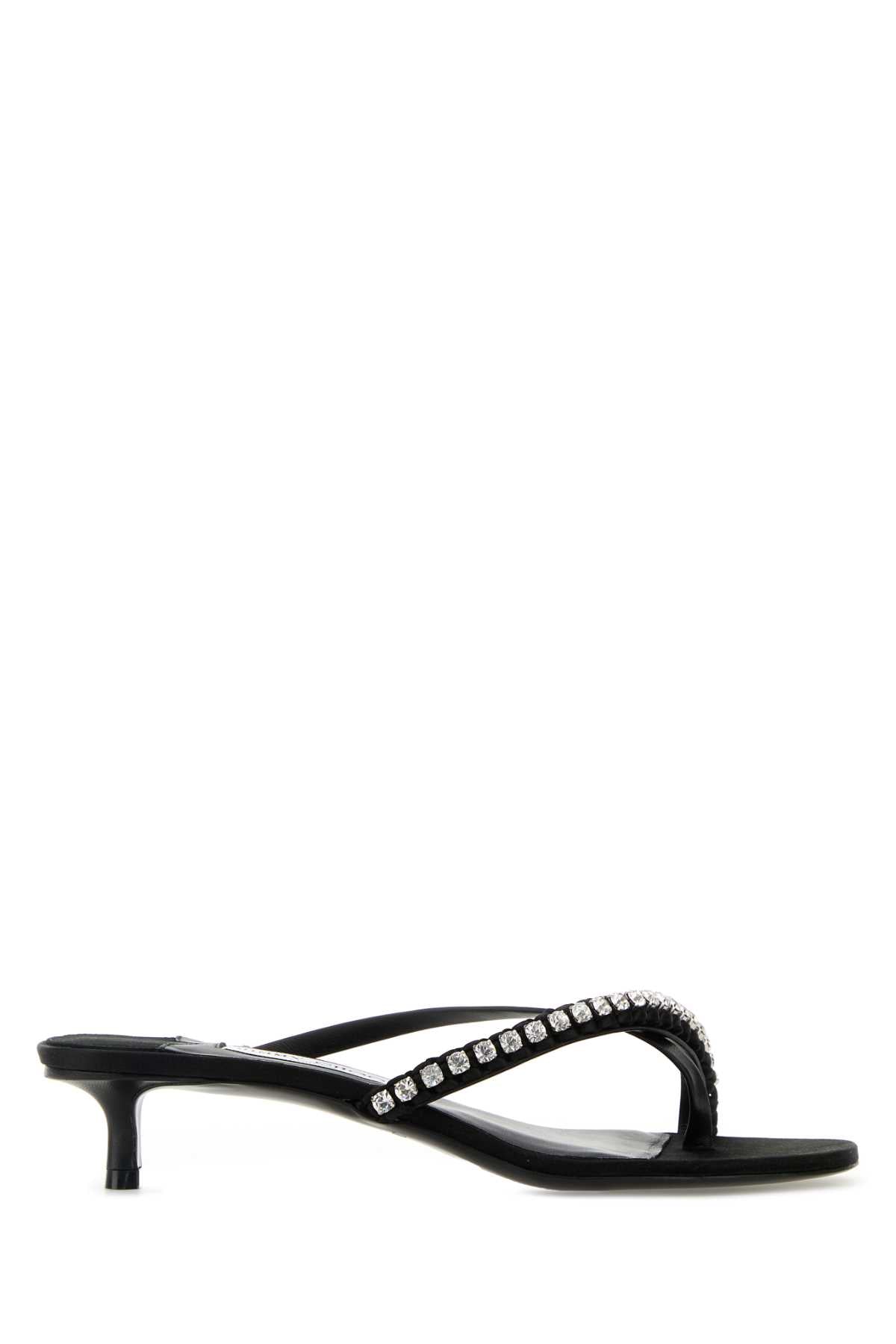 Jimmy Choo Women Black Nappa Leather And Satin Dila 35 Mules JIMMY CHOO