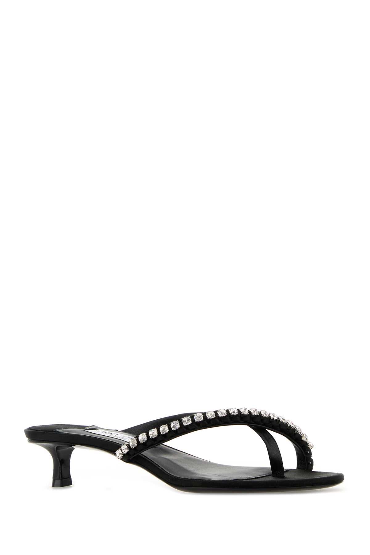 Jimmy Choo Women Black Nappa Leather And Satin Dila 35 Mules JIMMY CHOO
