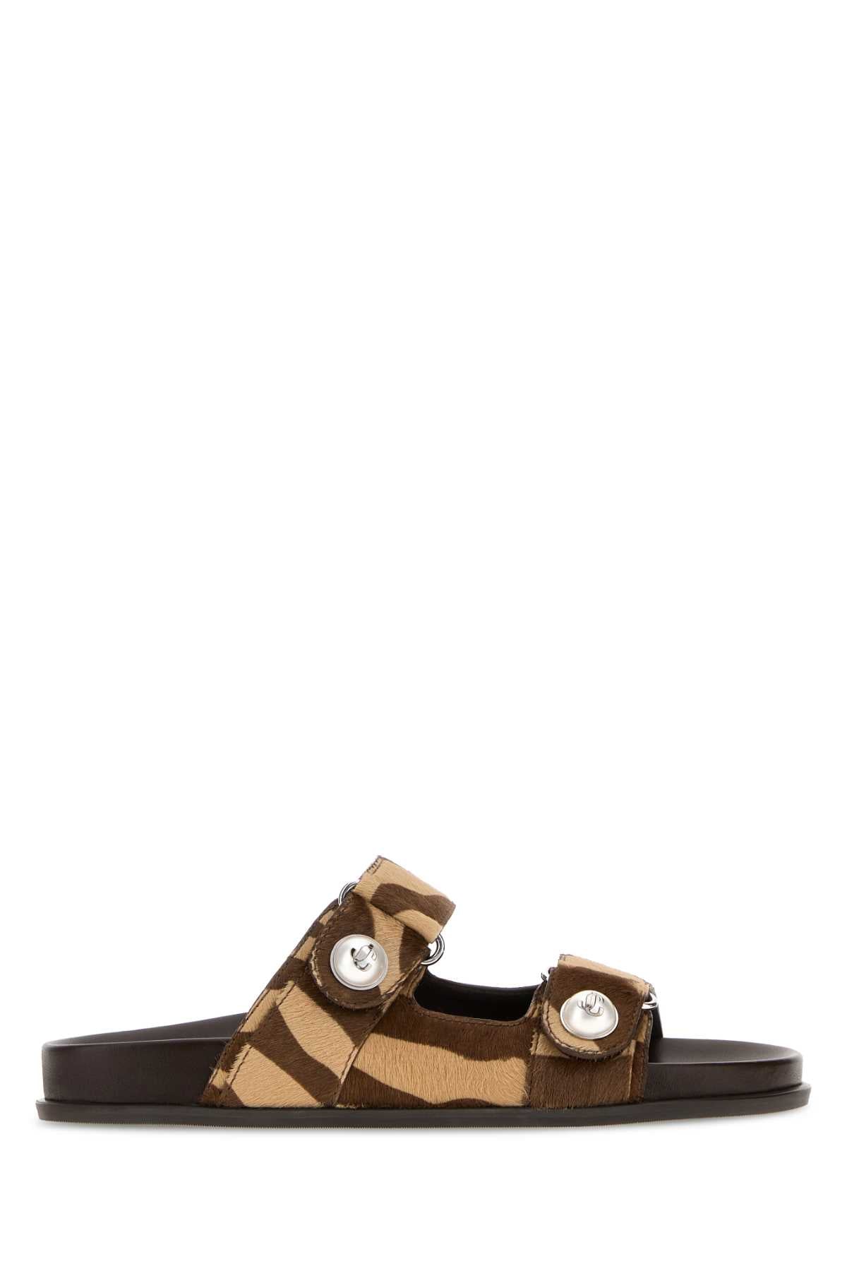 Jimmy Choo Women Printed Calf Hair Fayence Slippers JIMMY CHOO