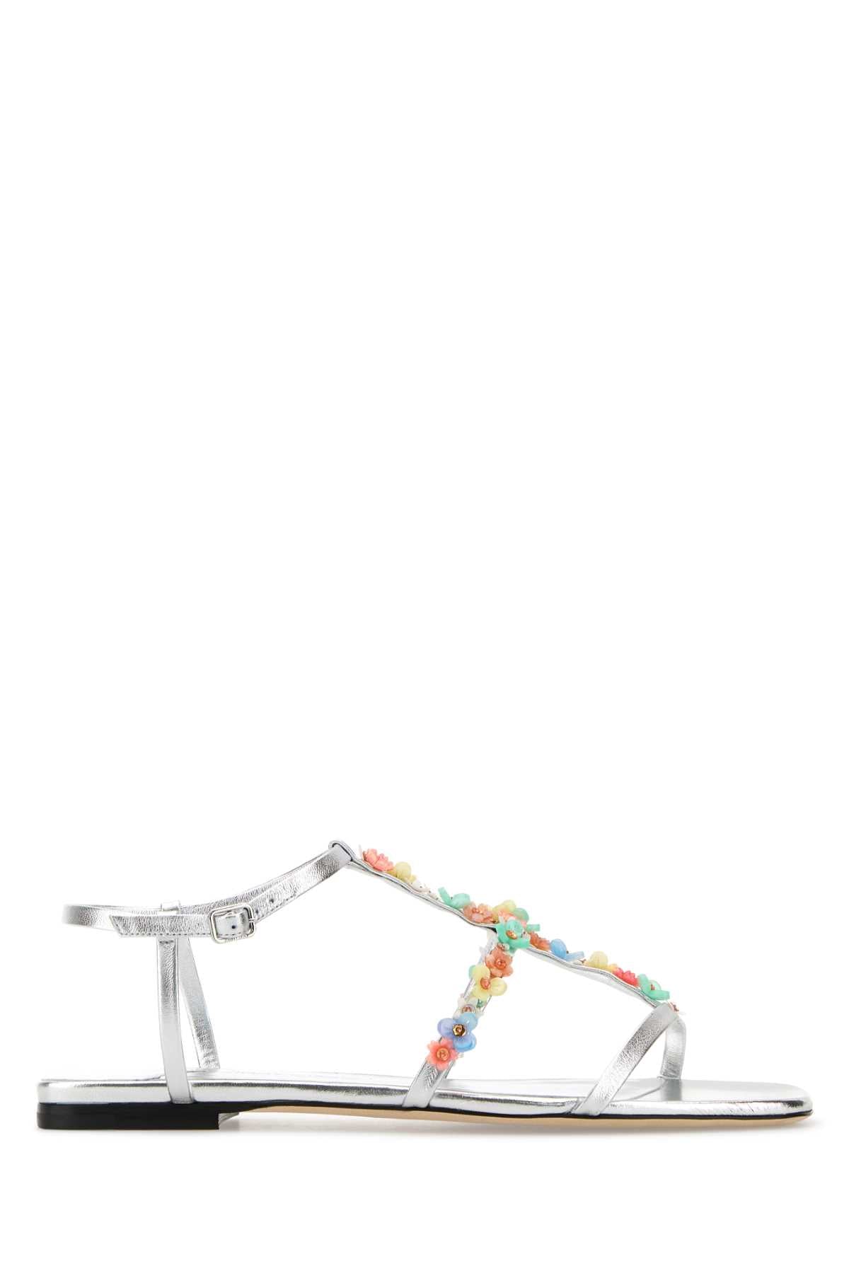 Jimmy Choo Women Silver Nappa Leather Daisy Sandals JIMMY CHOO