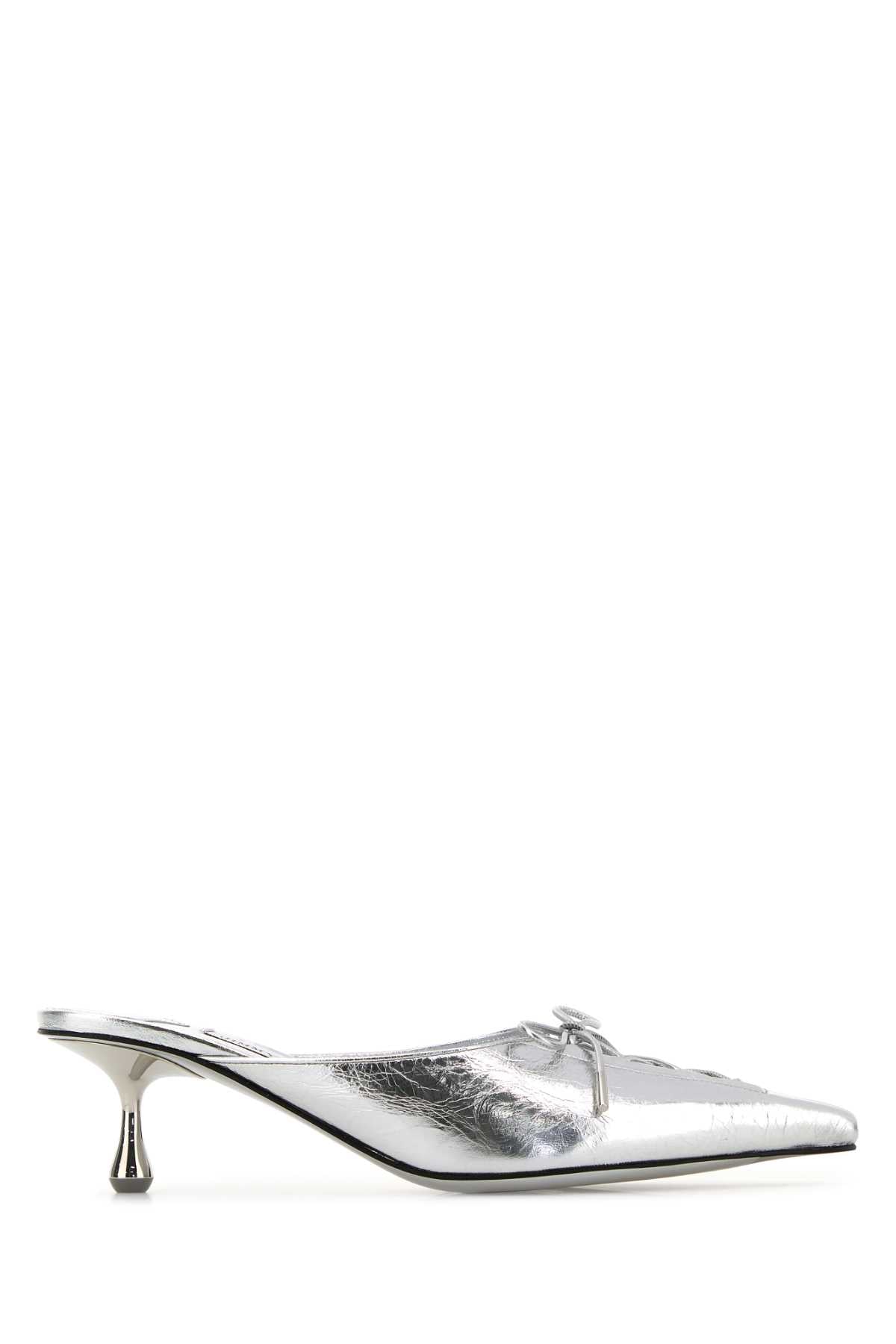 Jimmy Choo Women Silver Leather Scarlett Mules JIMMY CHOO