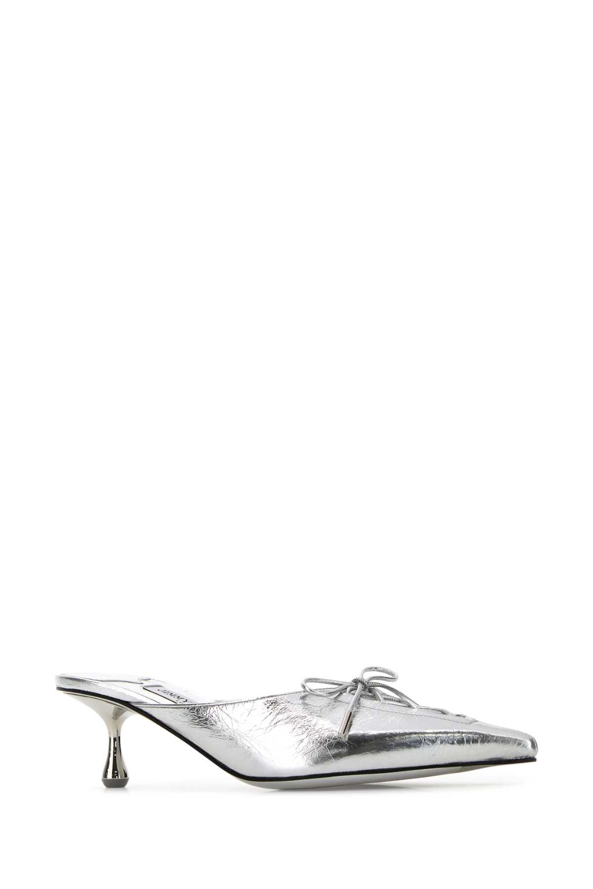 Jimmy Choo Women Silver Leather Scarlett Mules JIMMY CHOO