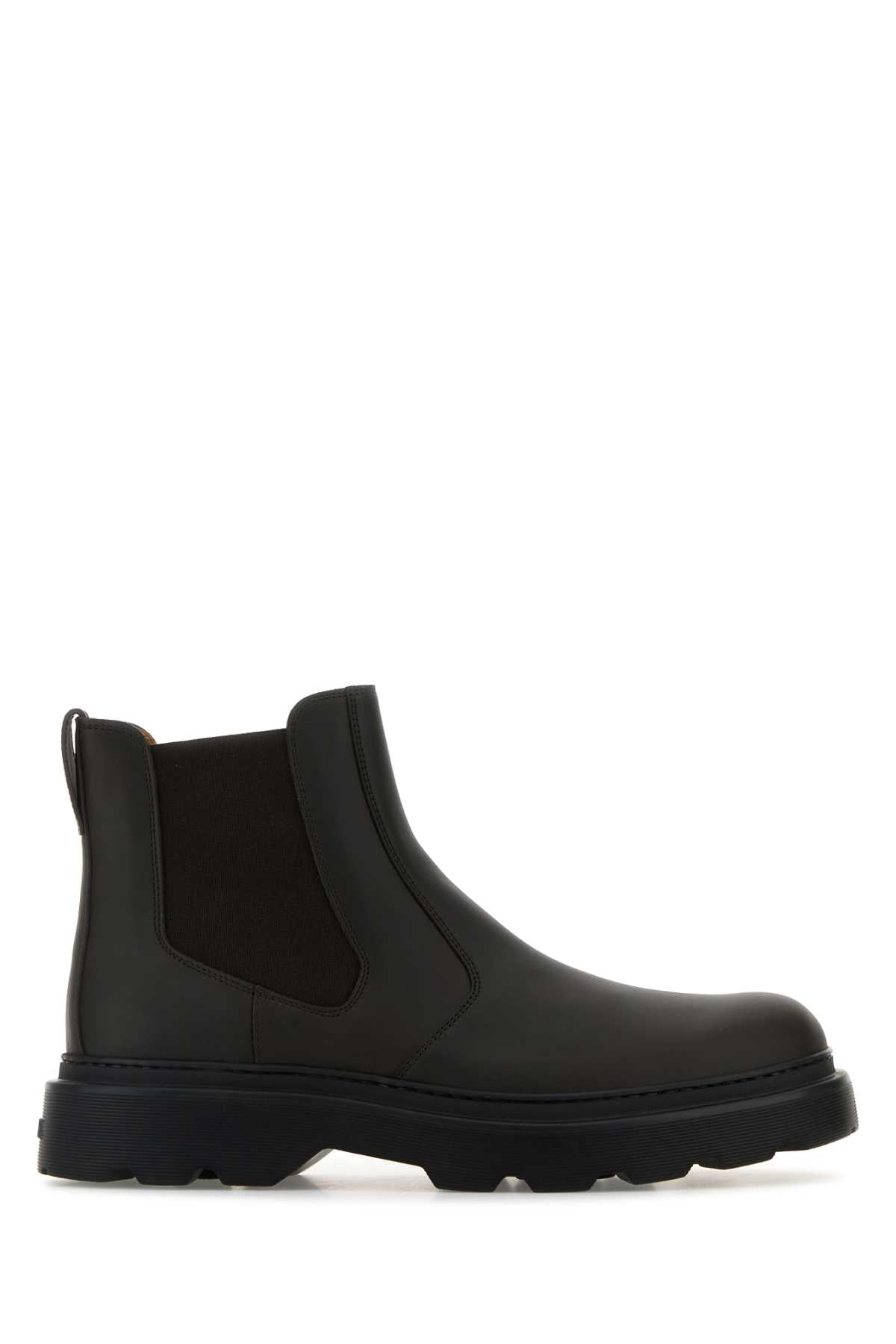 Tod's Men Dark Brown Leather Ankle Boots TOD'S