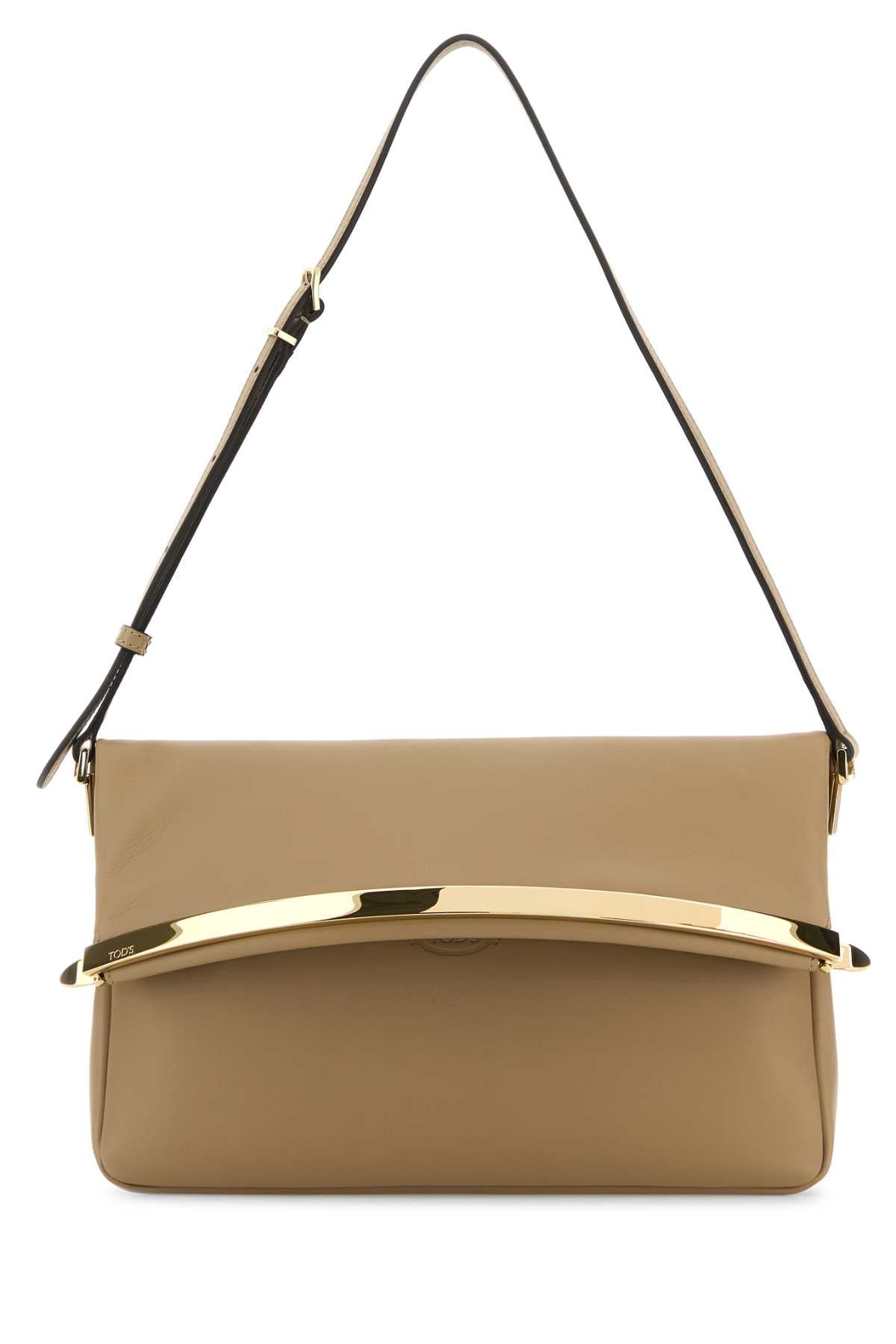 Tod's Women Beige Leather Shoulder Bag TOD'S