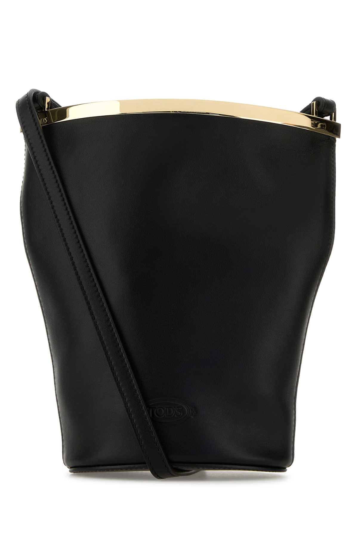 Tod's Women Black Leather Magenta Bucket Bag TOD'S