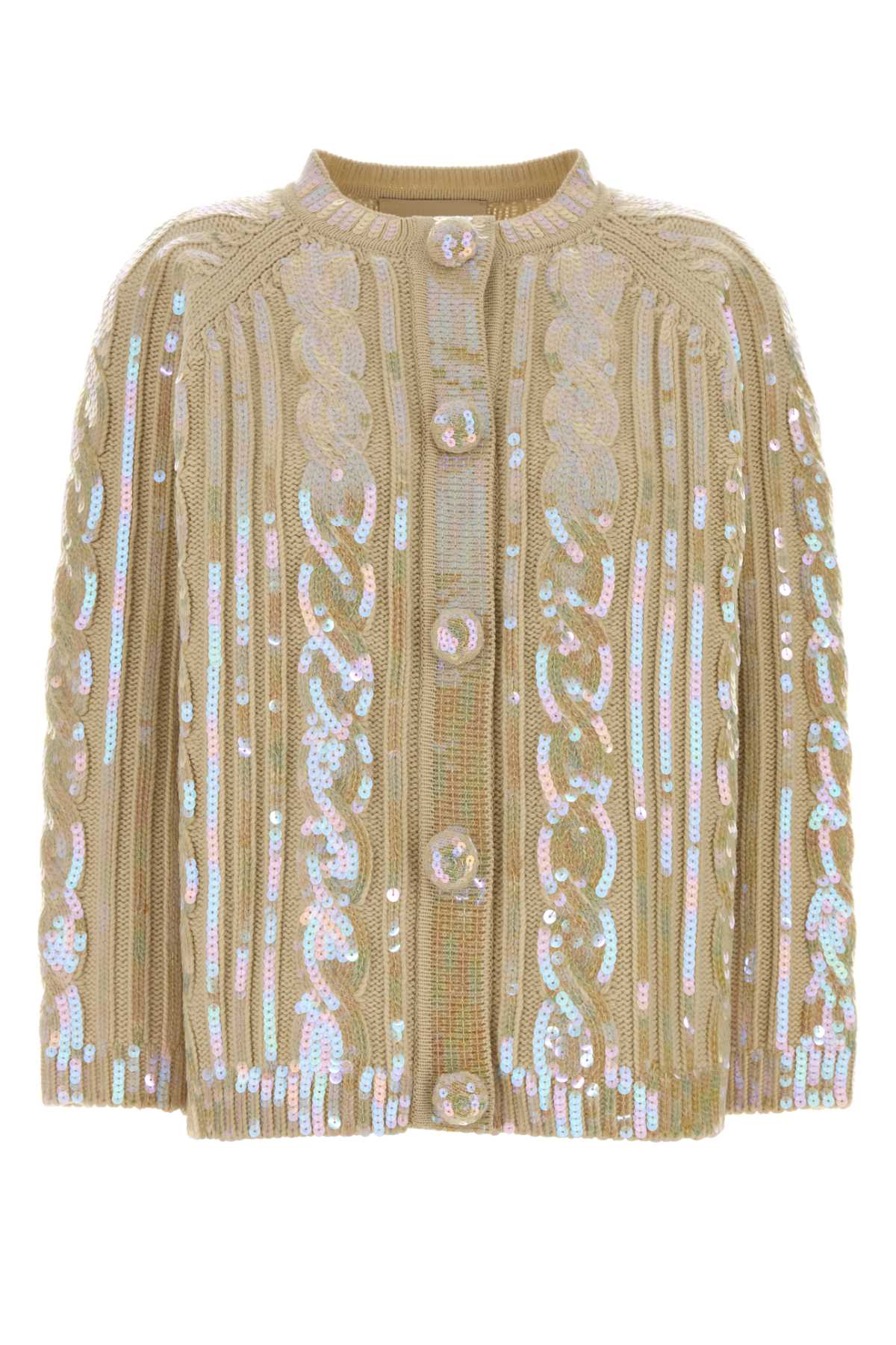 Valentino Garavani Women Beige Wool Cardigan VALENTINO GARAVANI