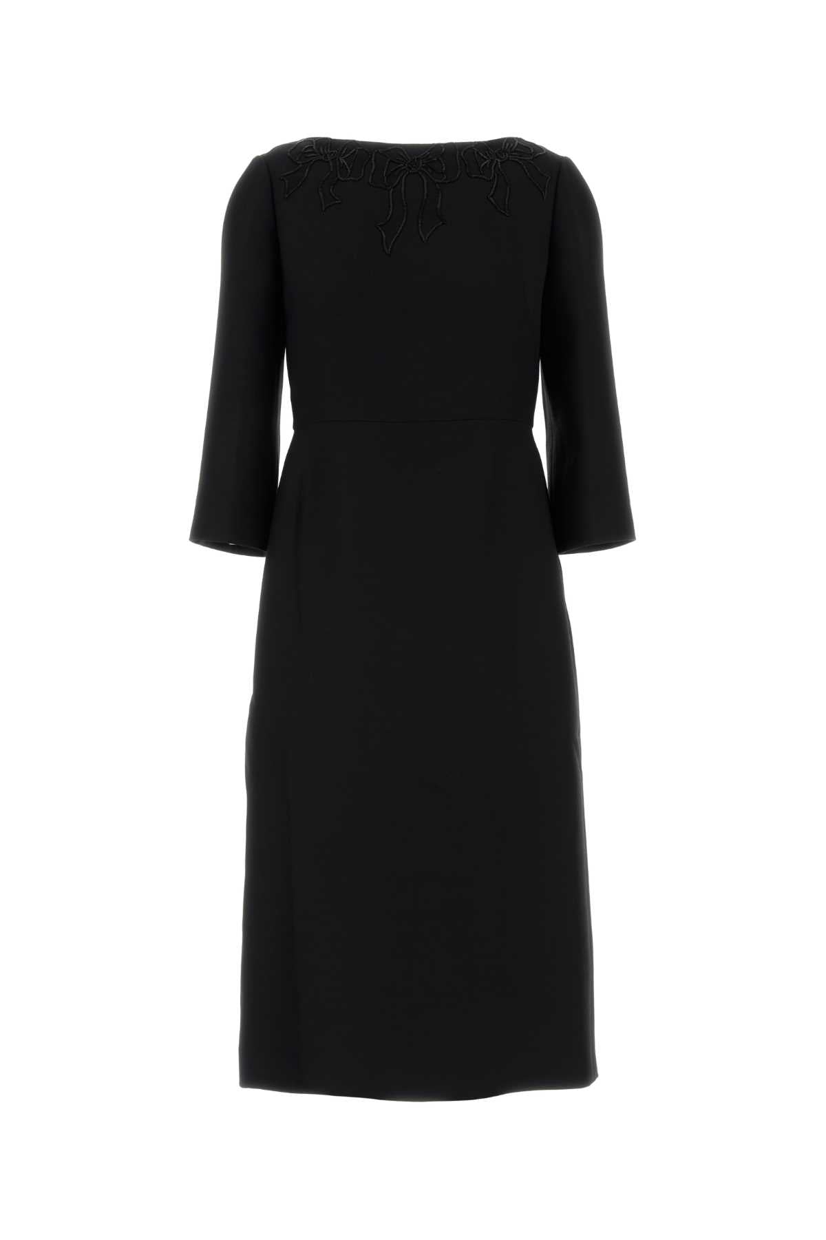 Valentino Garavani Women Black Wool Blend Dress VALENTINO GARAVANI