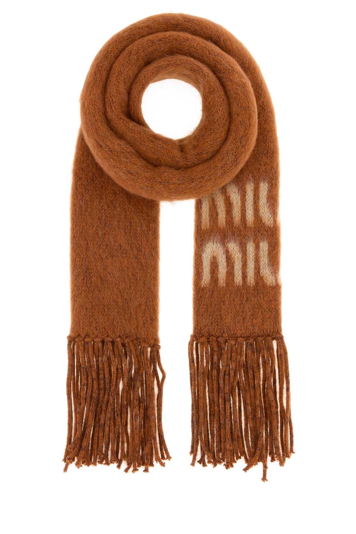 Miu Miu Women Orange Mohair Blend Scarf MIU MIU