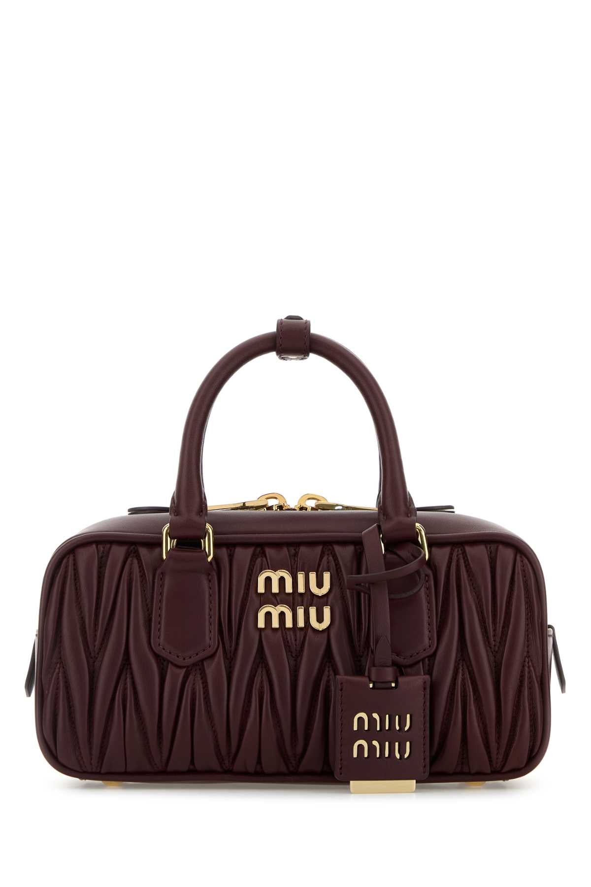 Miu Miu Women Grape Leather Arcadie Handbag MIU MIU