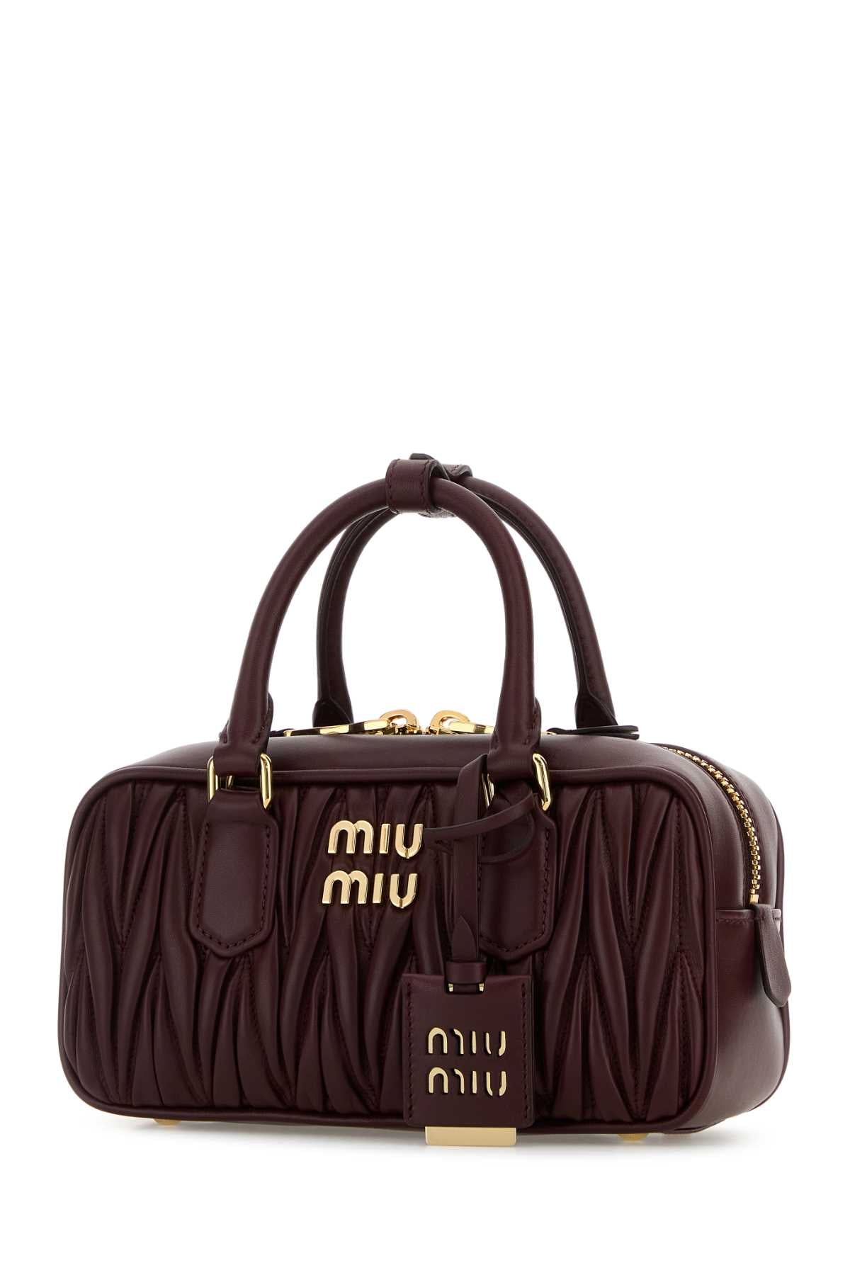 Miu Miu Women Grape Leather Arcadie Handbag MIU MIU