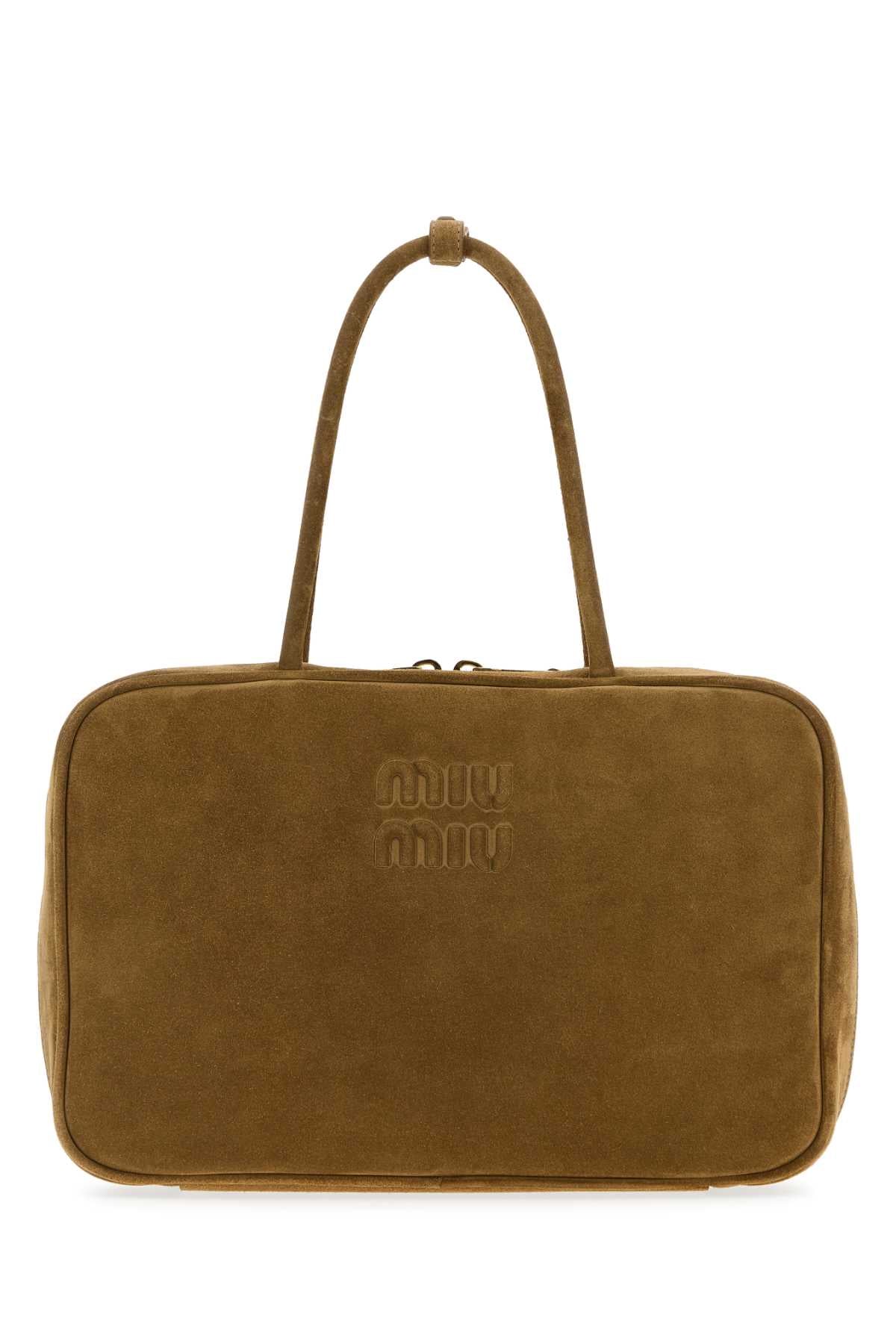 Miu Miu Women Beige Suede Handbag MIU MIU