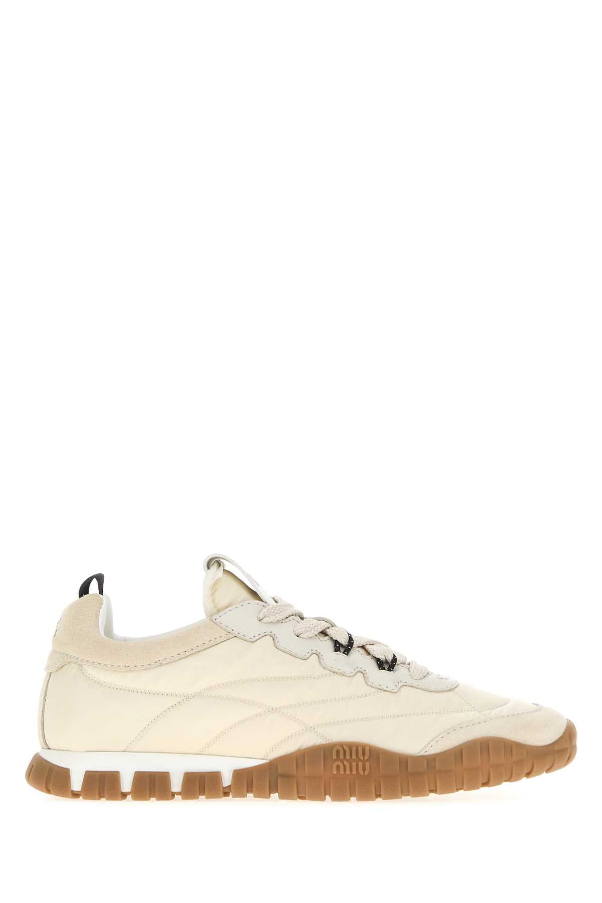 Miu Miu Women Sand Re-Nylon And Suede Sneakers MIU MIU