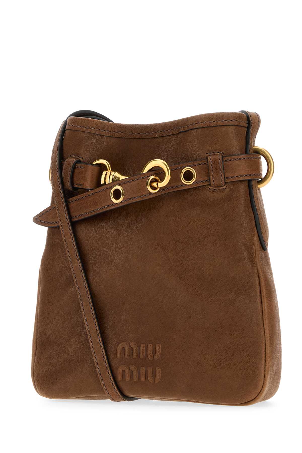 Miu Miu Women Caramel Nappa Leather Crossbody Bag MIU MIU