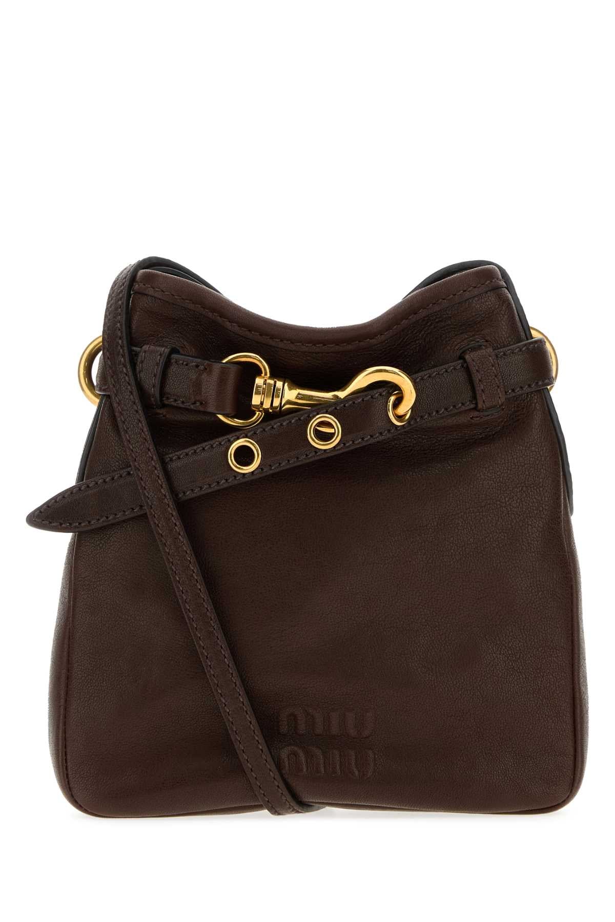 Miu Miu Women Chocolate Nappa Leather Crossbody Bag MIU MIU
