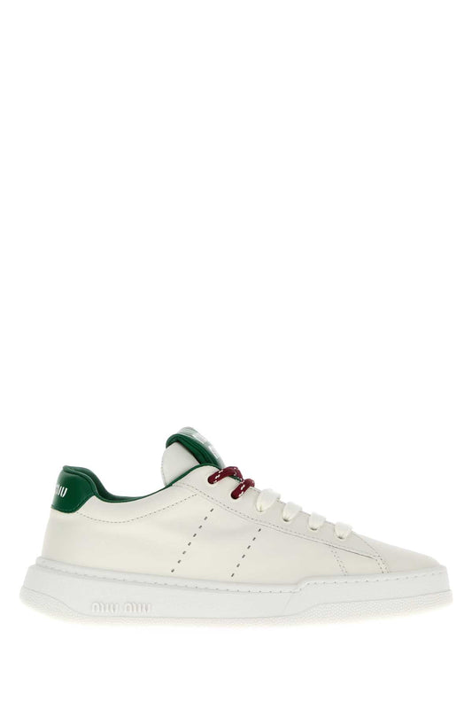 Miu Miu Women White Leather Sneakers MIU MIU