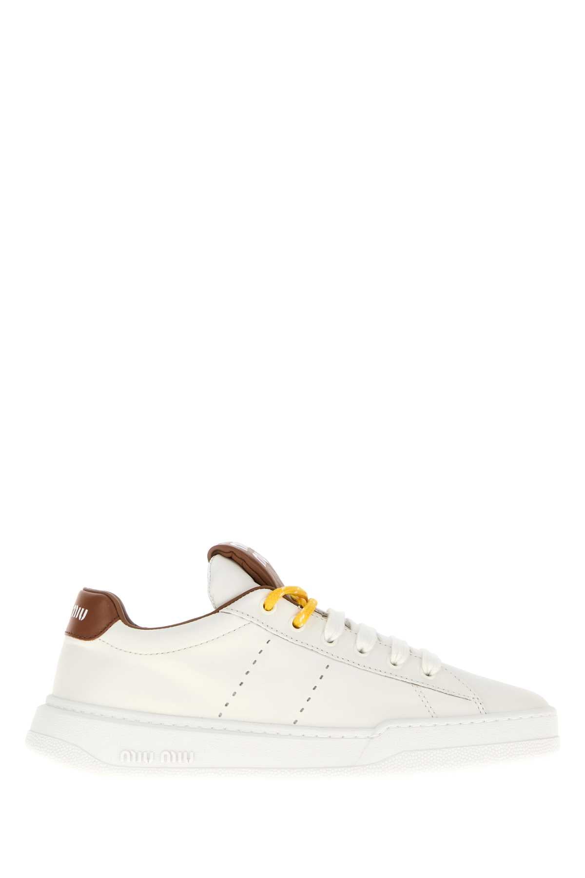 Miu Miu Women White Leather Sneakers MIU MIU