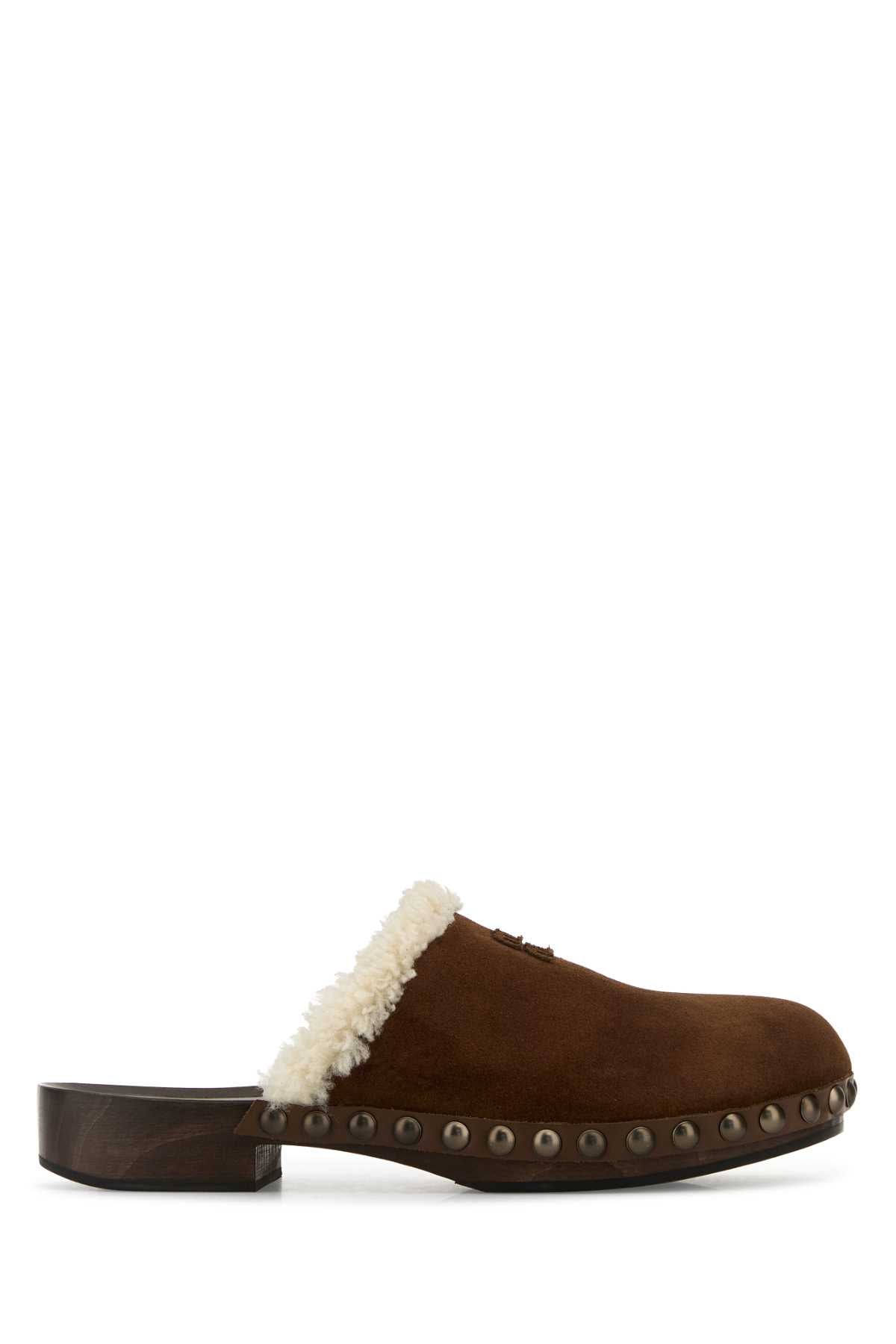 Miu Miu Women Brown Suede Clogs MIU MIU