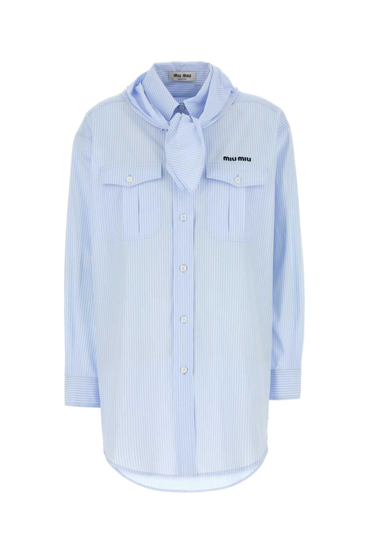 Miu Miu Women Embroidered Poplin Shirt MIU MIU