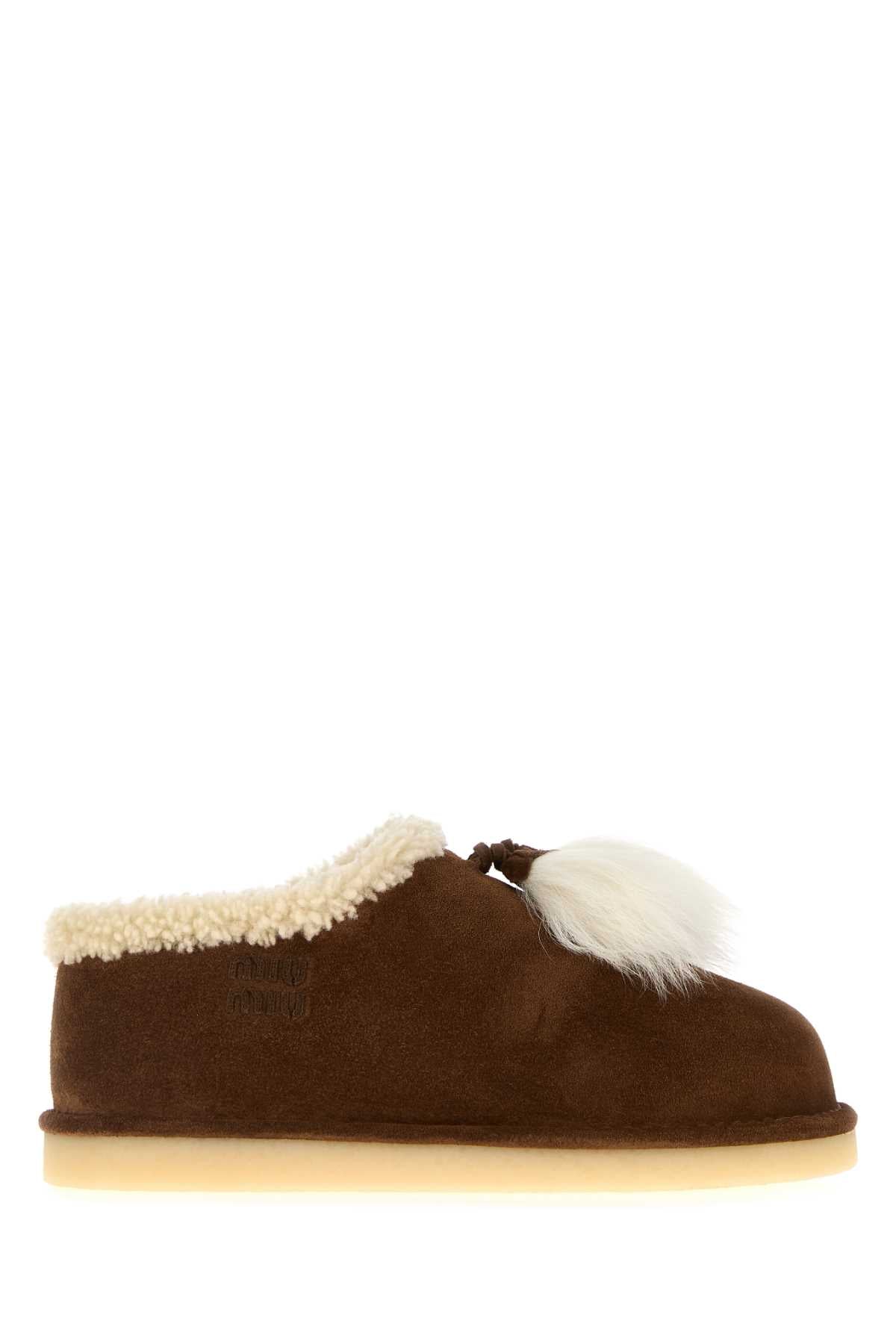 Miu Miu Women Brown Suede Ankle Boots MIU MIU
