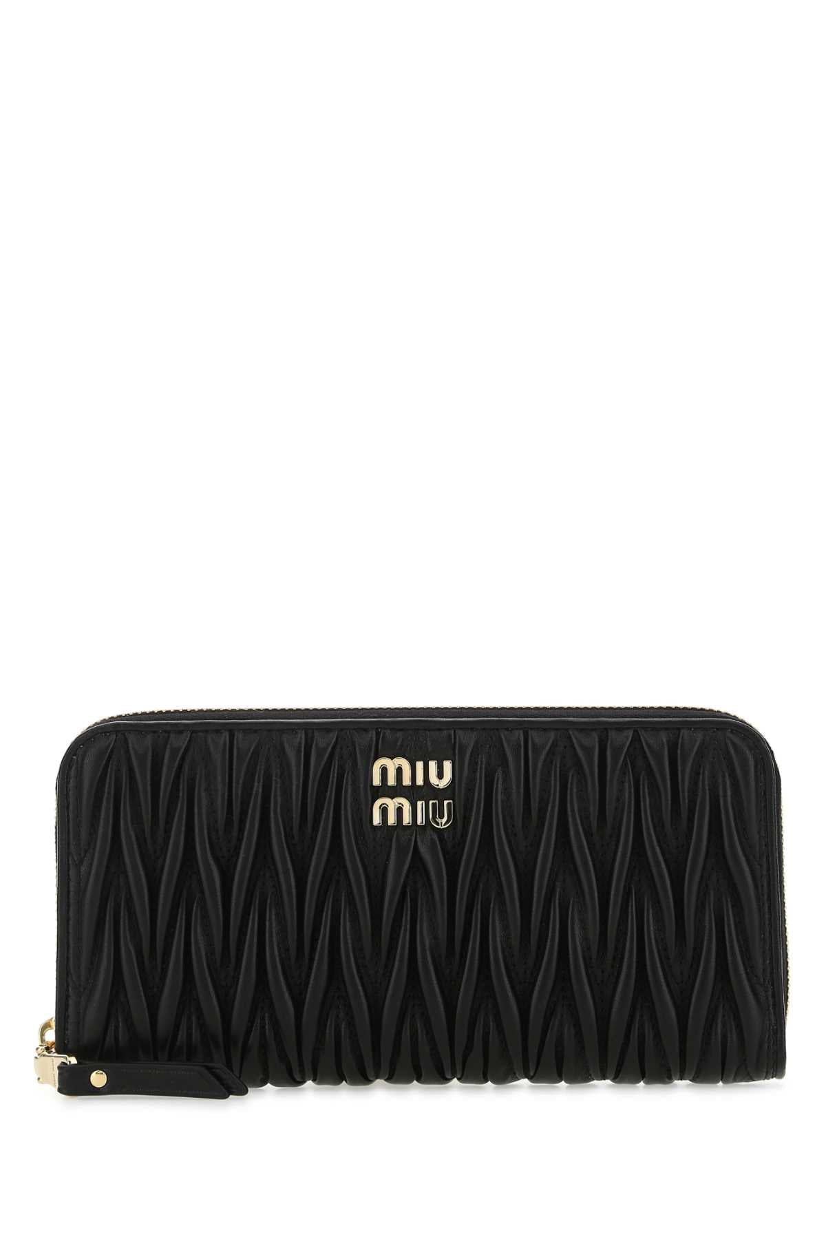 Miu Miu Women Black Nappa Leather Wallet MIU MIU