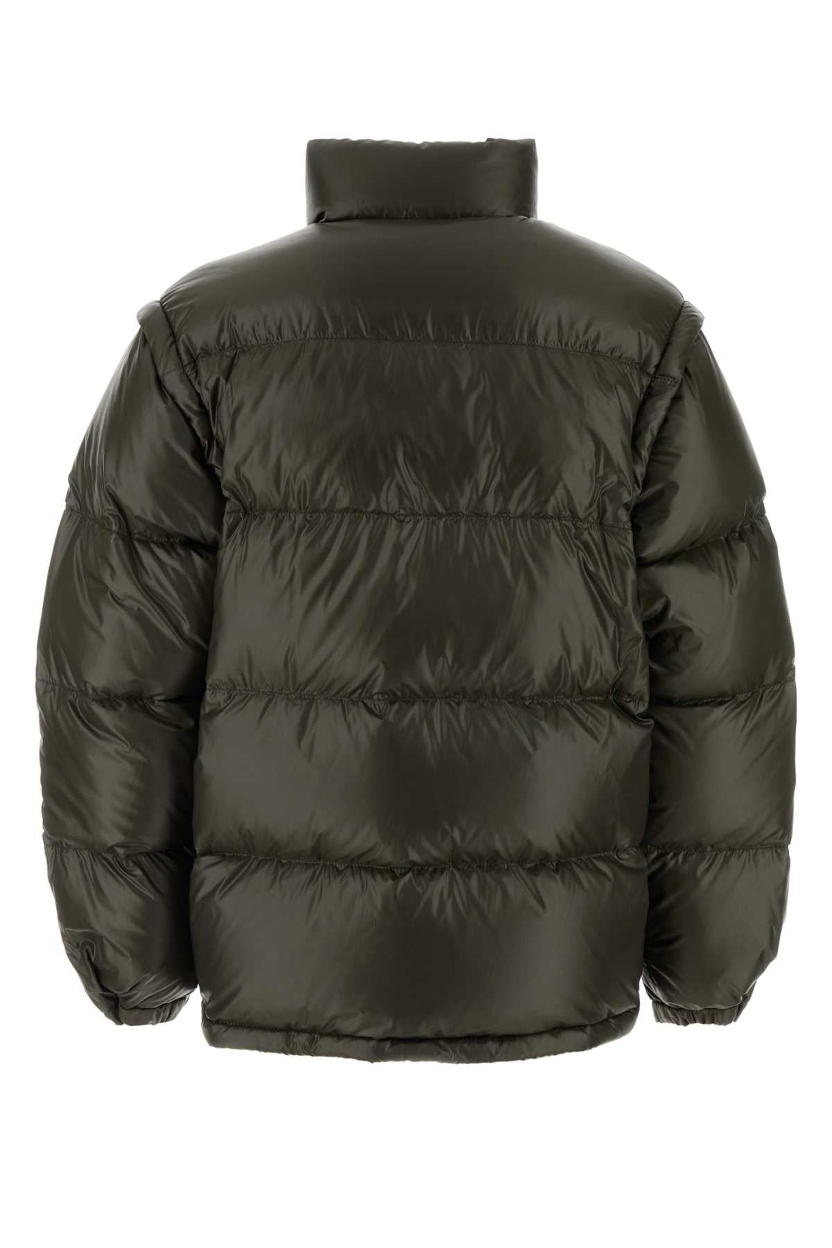 Prada Men Olive Green Nylon Down Jacket PRADA