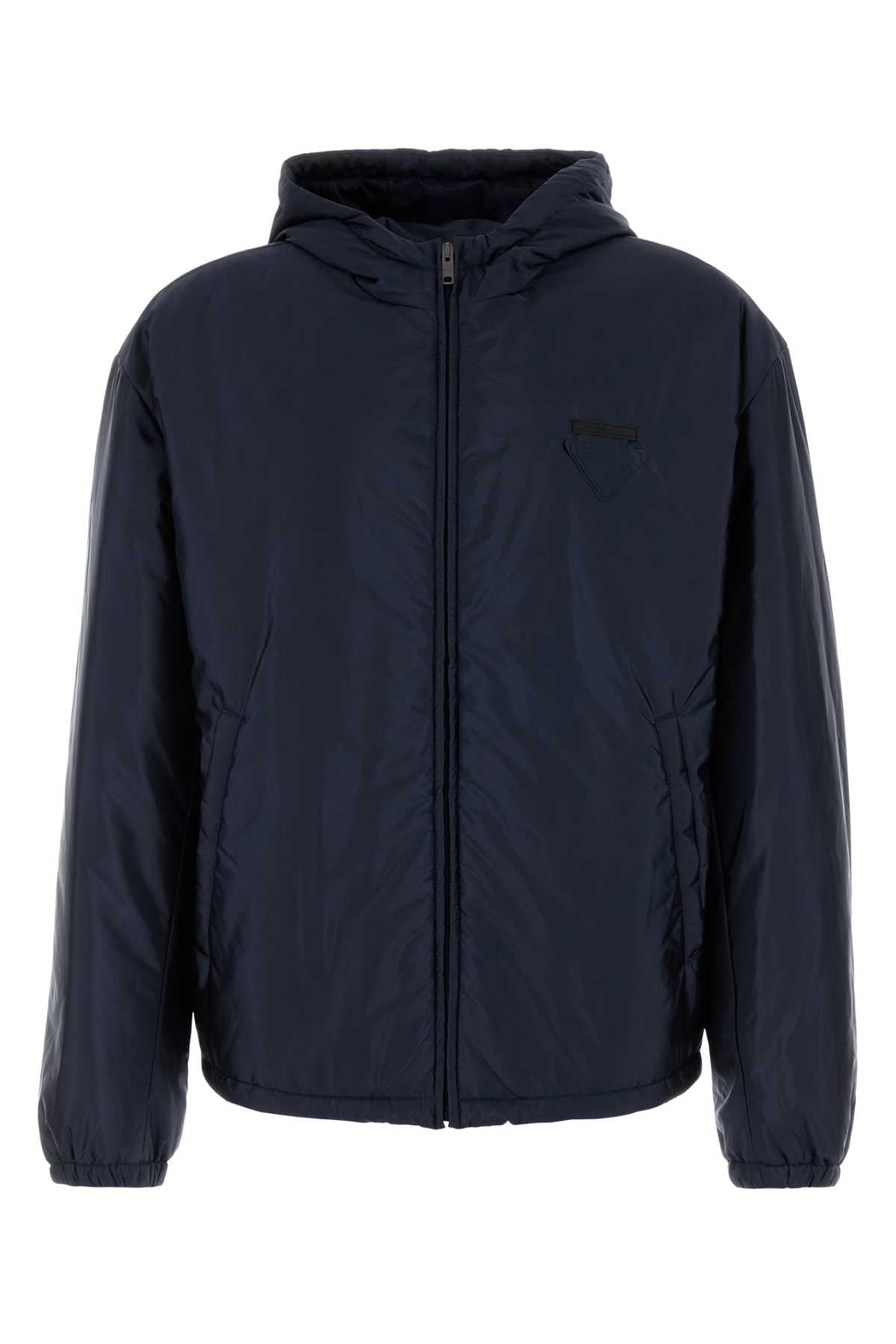 Prada Men Navy Blue Re-Nylon Padded Jacket PRADA