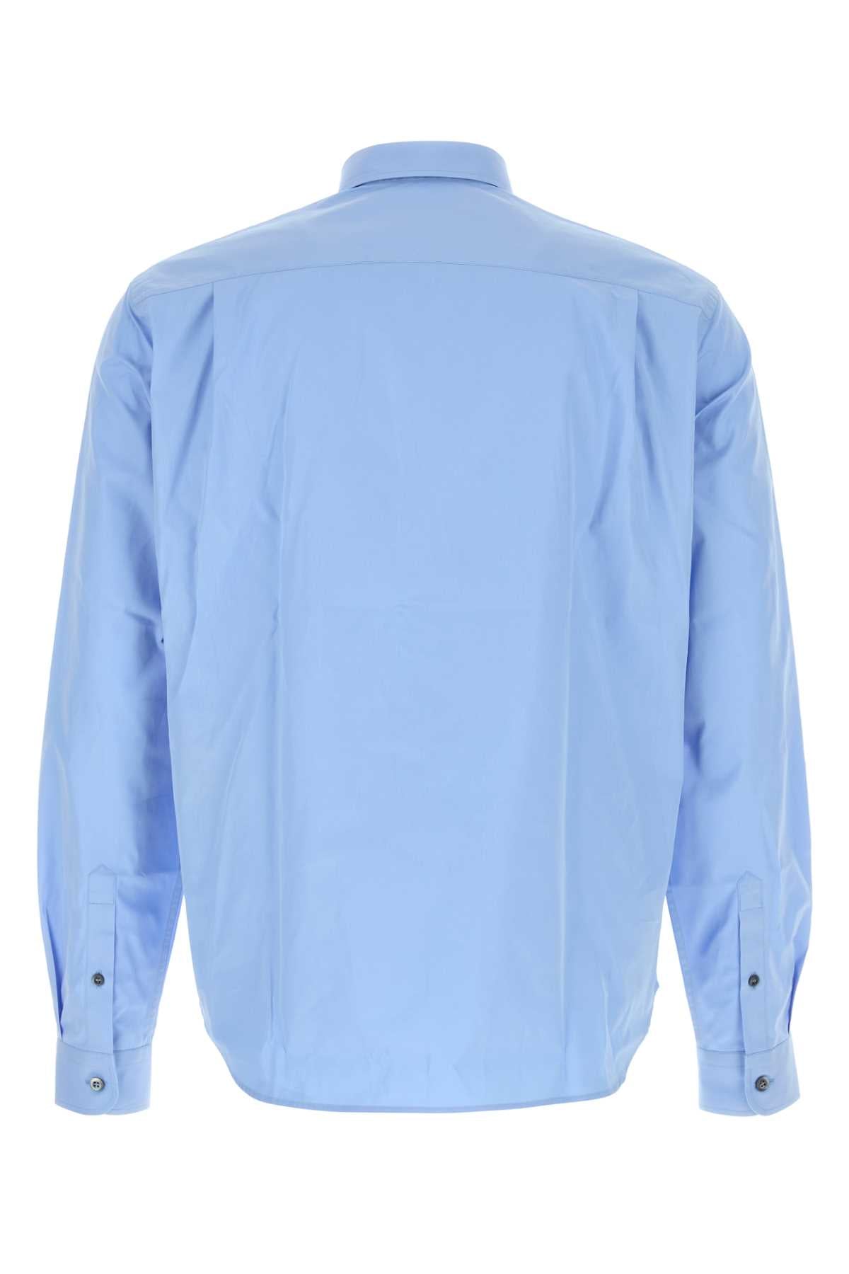 Prada Men Cerulean Blue Poplin Shirt PRADA