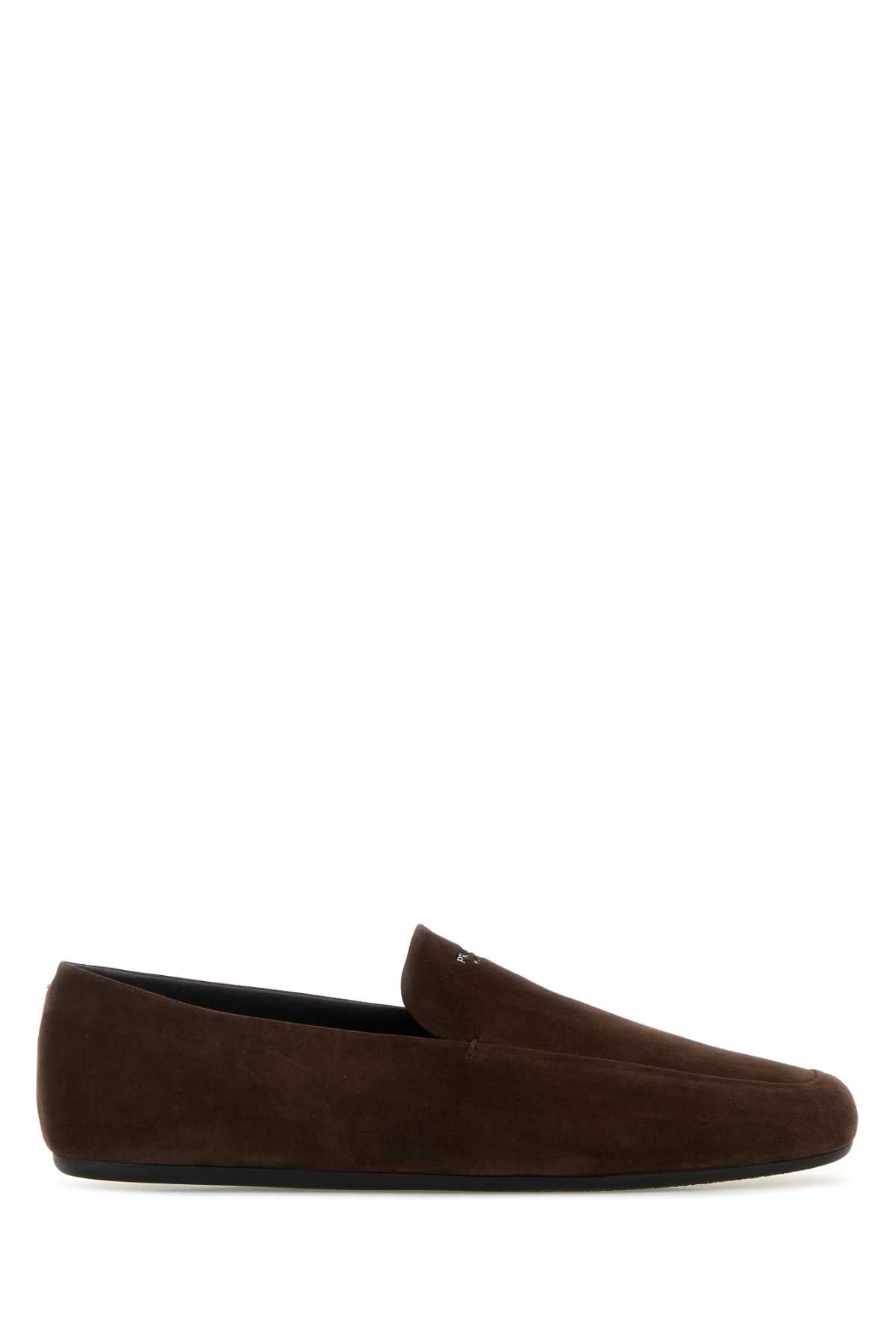 Prada Men Brown Suede Loafers PRADA