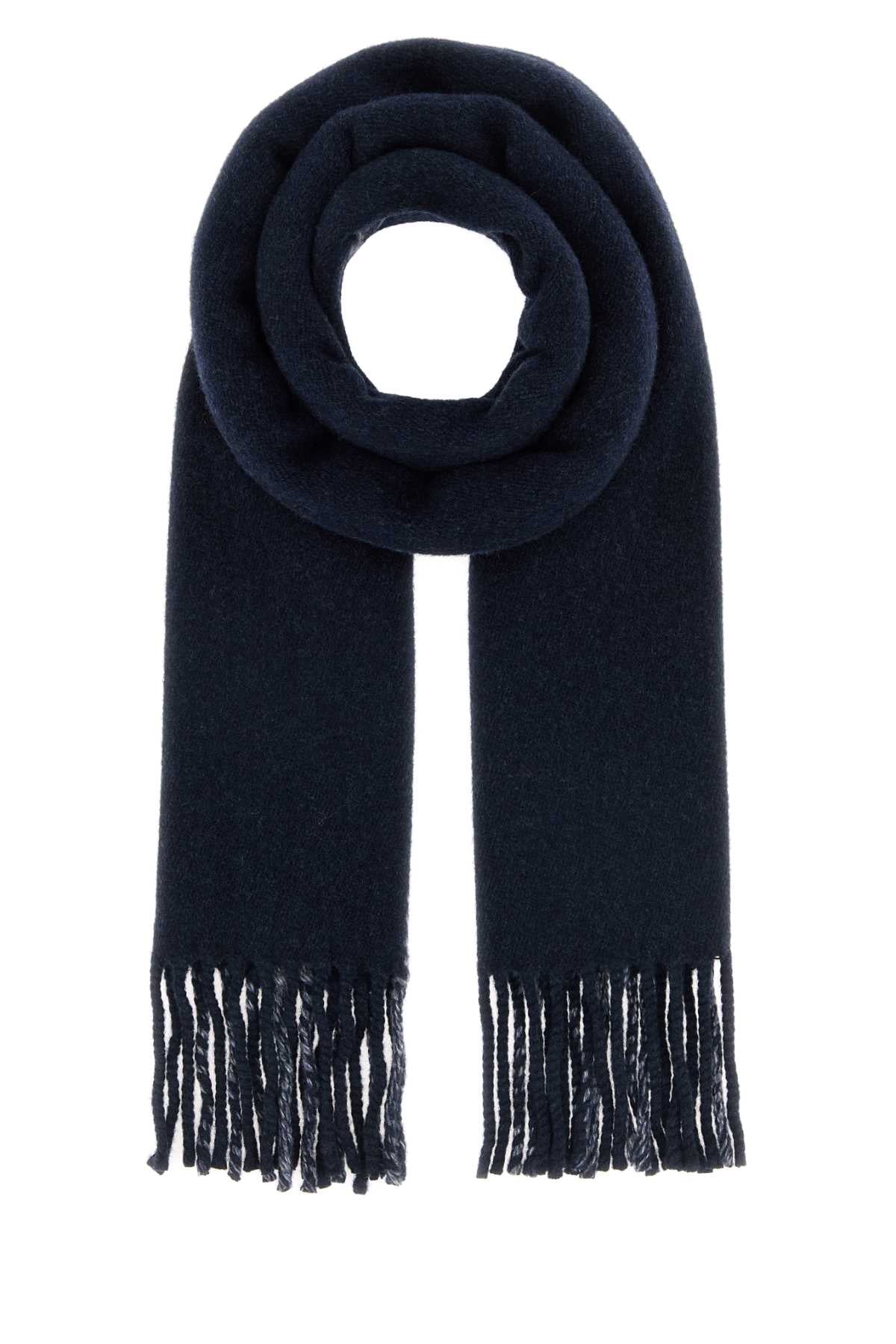 Prada Men Blue Wool Blend Scarf PRADA