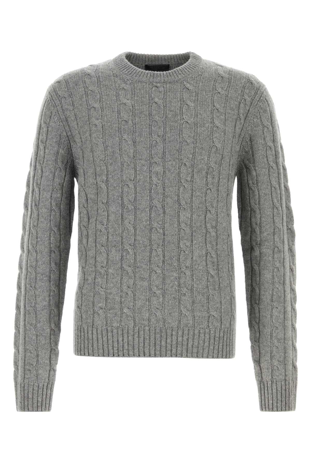 Prada Men Grey Cashmere Sweater PRADA