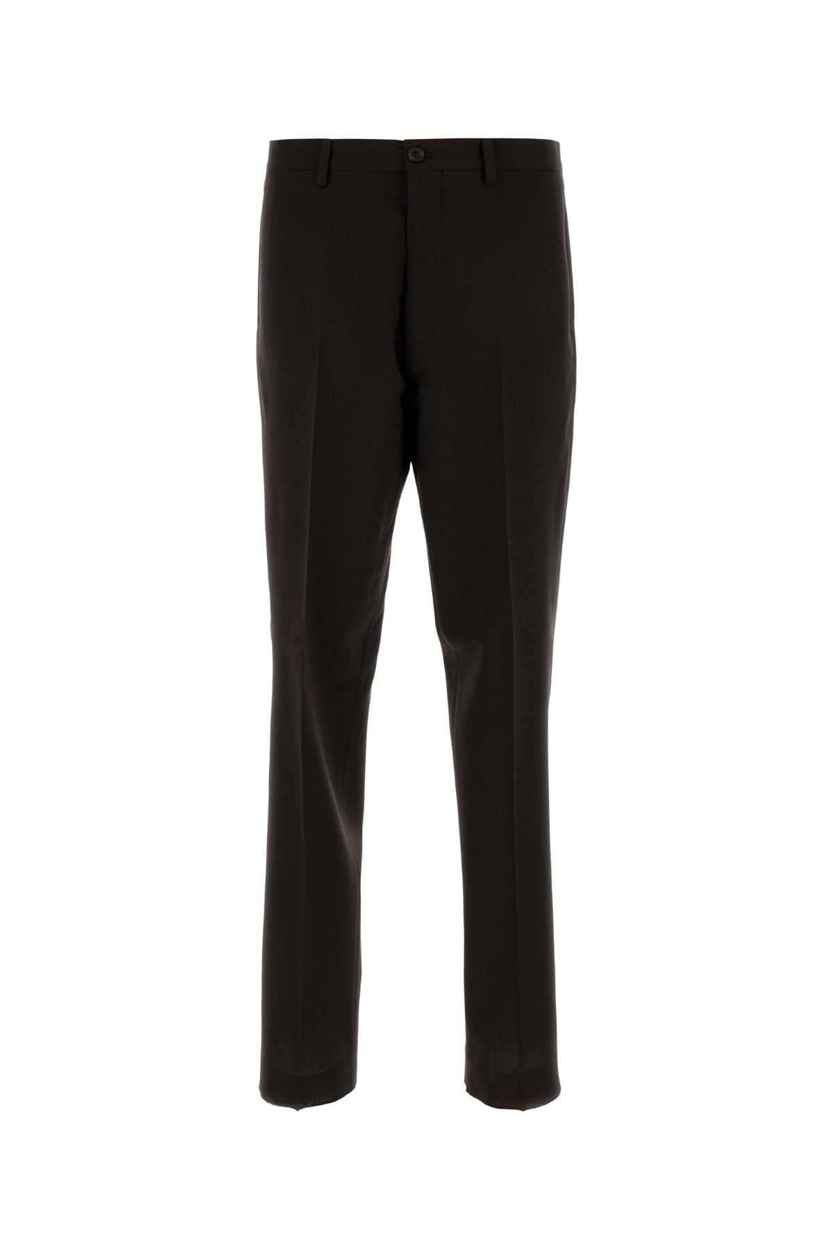 Prada Men Dark Brown Wool Pant PRADA