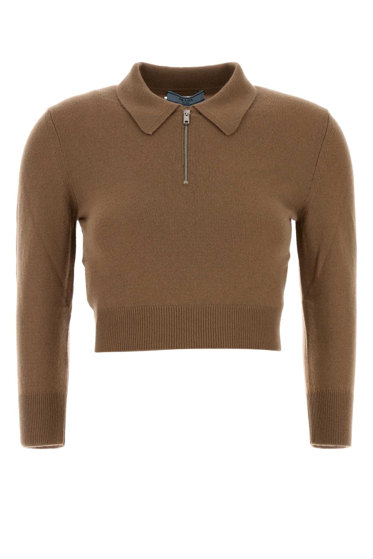 Prada Women Camel Cashmere Sweater PRADA