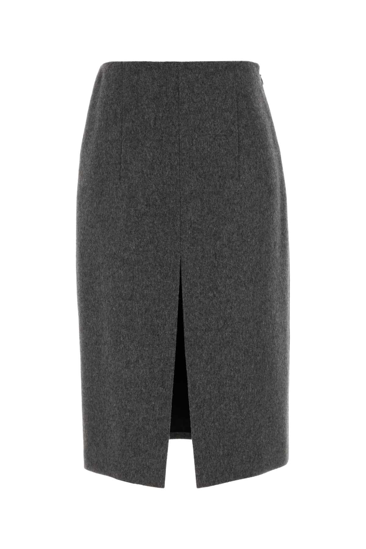 Prada Women Dark Grey Wool Skirt PRADA