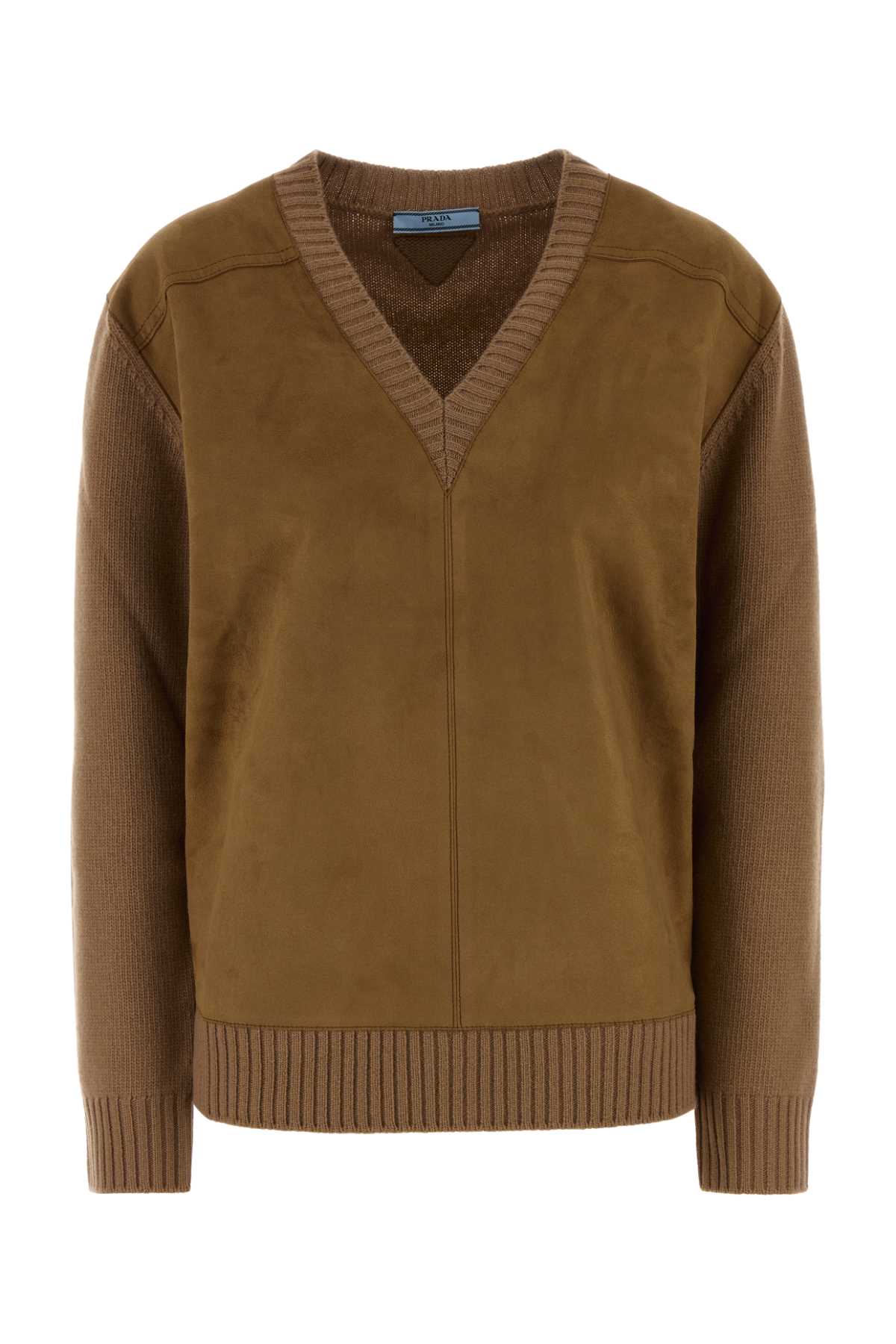 Prada Women Camel Wool Blend Sweater PRADA