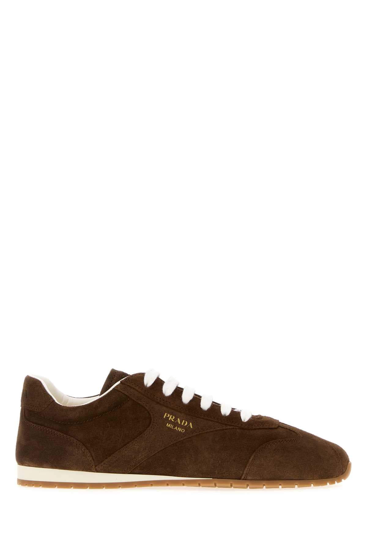 Prada Women Brown Suede Sneakers PRADA
