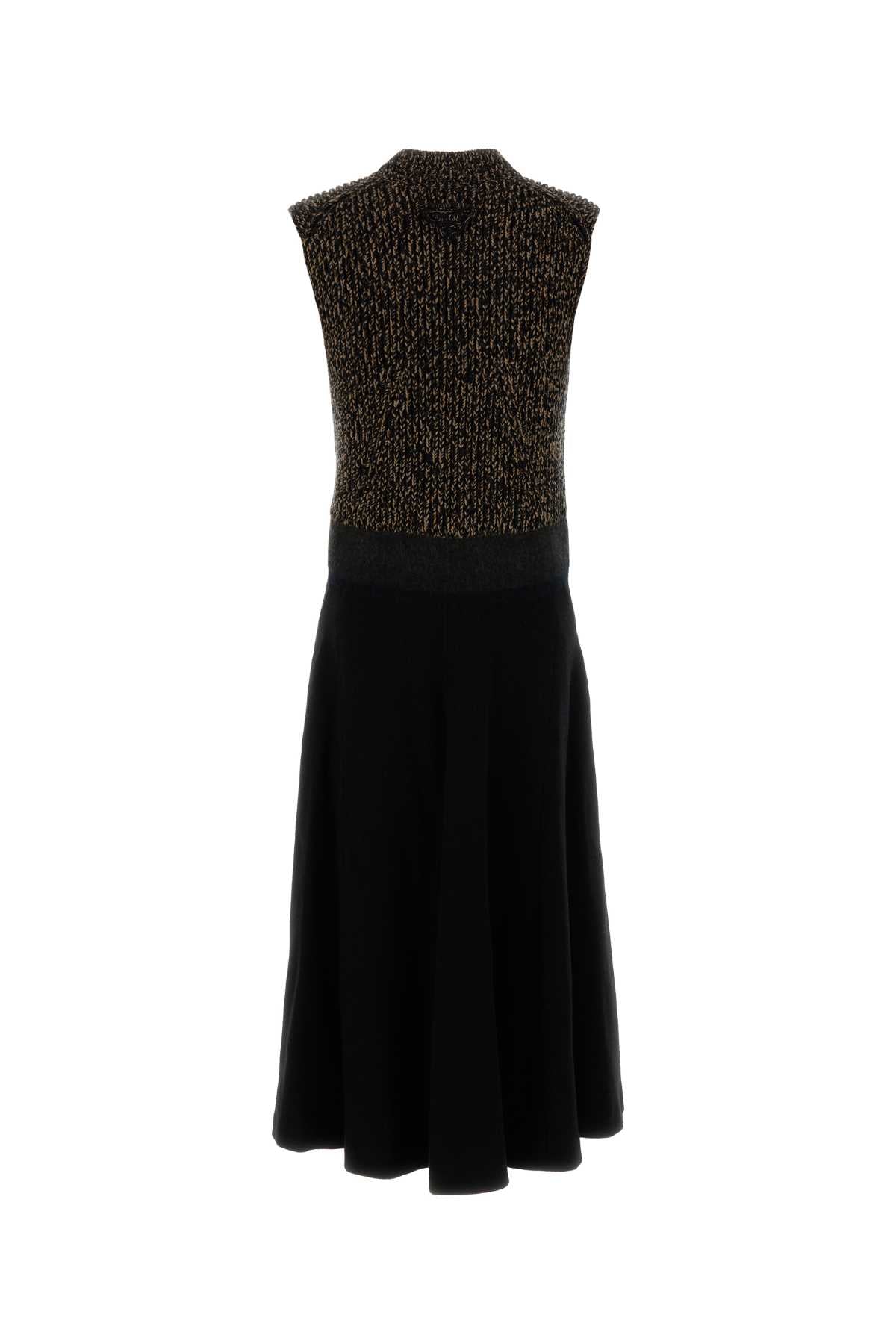 Prada Women Two-Tone Wool Blend Dress PRADA
