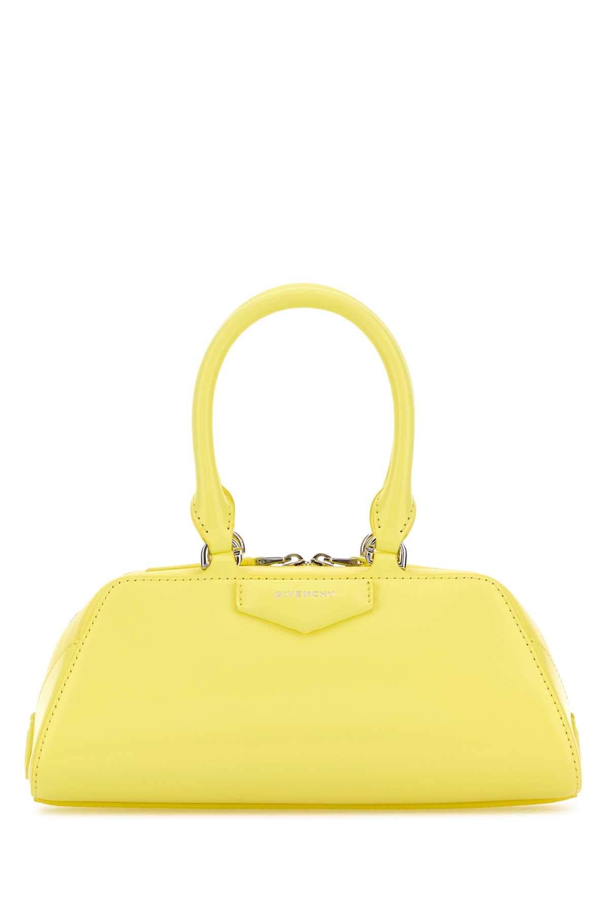 Givenchy Women Yellow Leather Mini Antigona East-West Handbag GIVENCHY