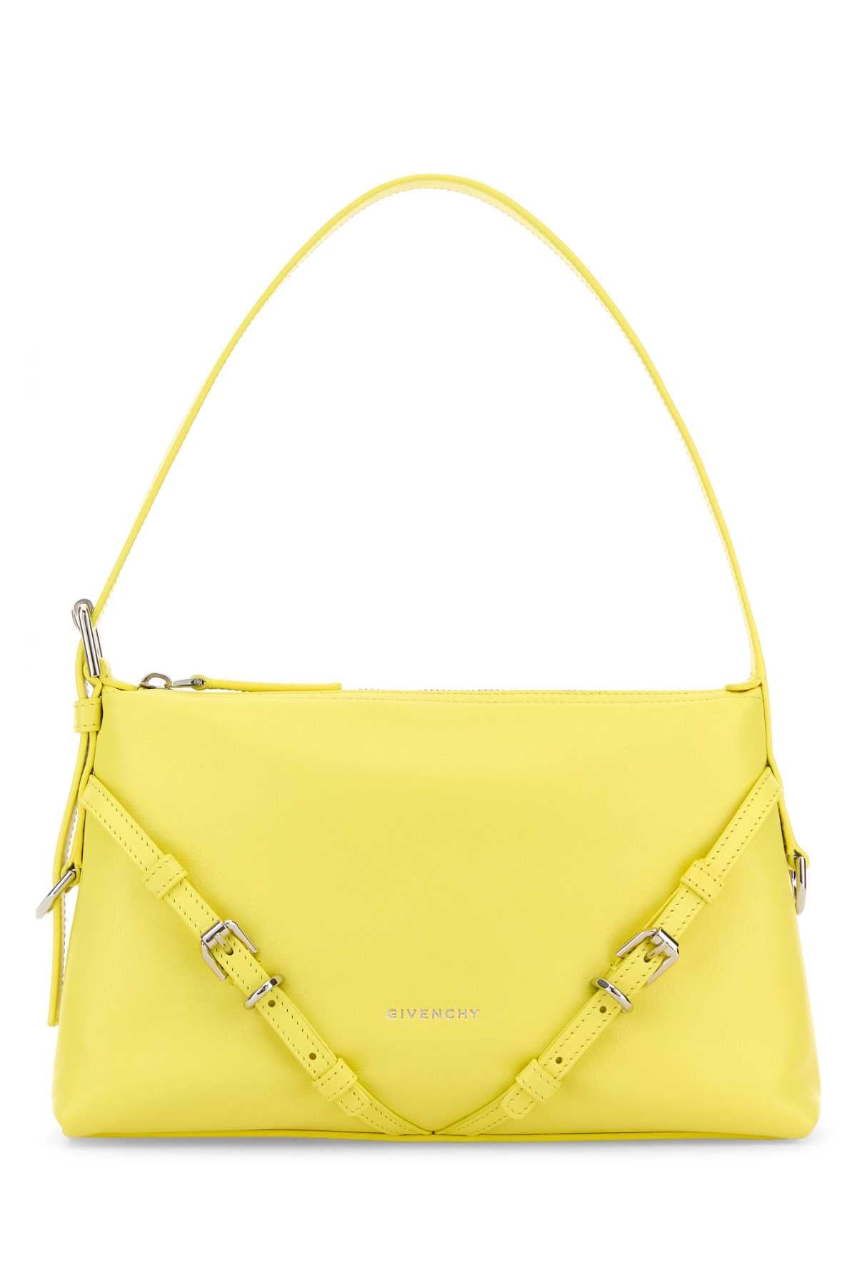 Givenchy Women Yellow Leather Mini Voyou Shoulder Bag GIVENCHY